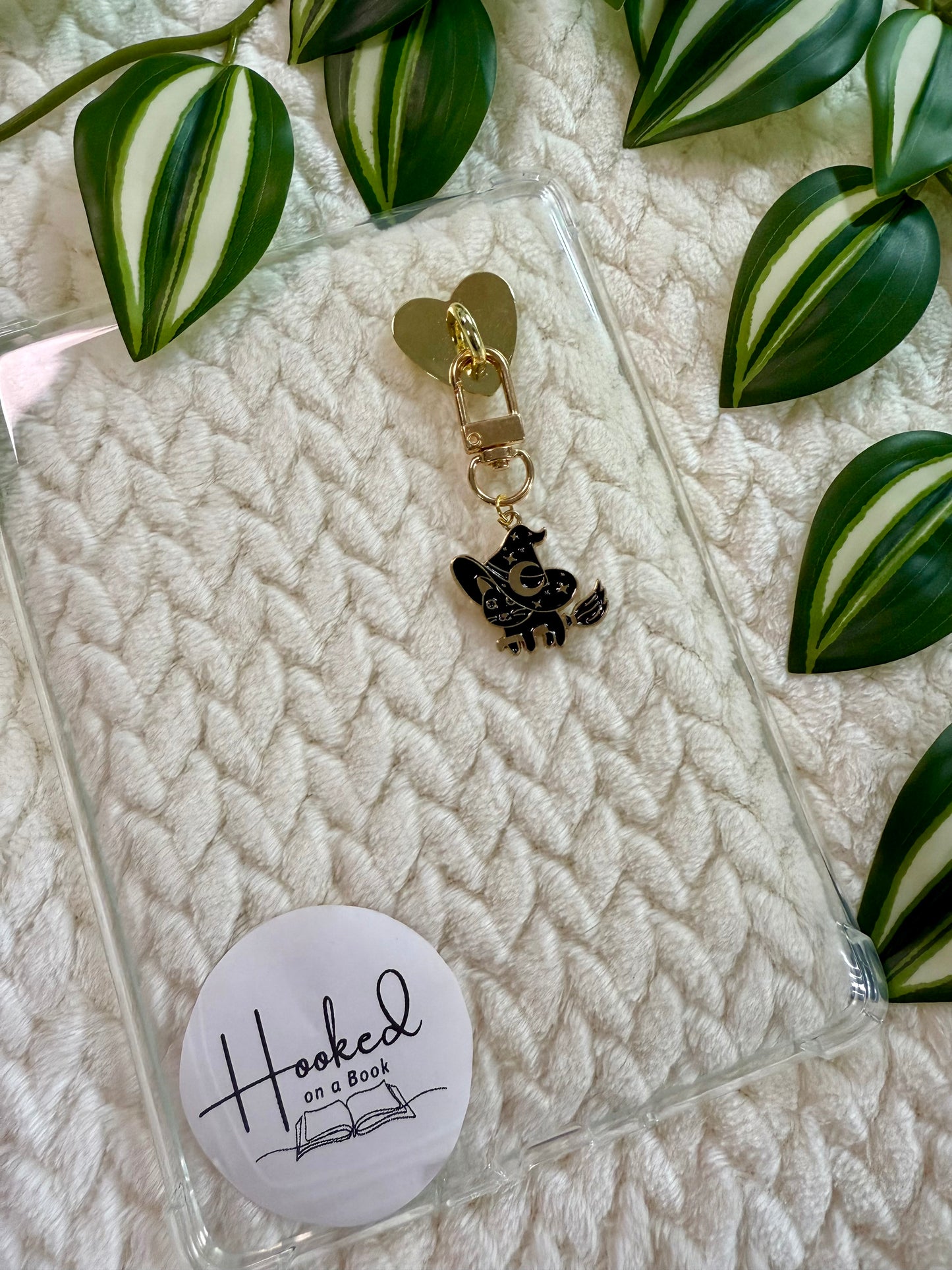 Kindle / E-Reader Charm Clip On - Witchy Cat