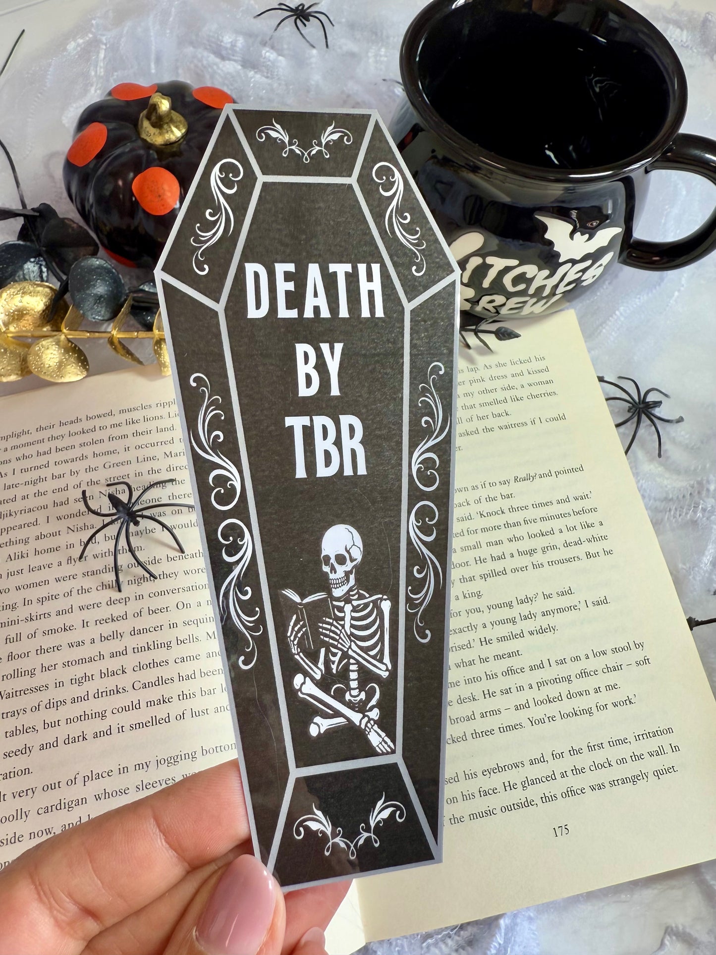 Death by TBR Coffin Die Cut Bookmark