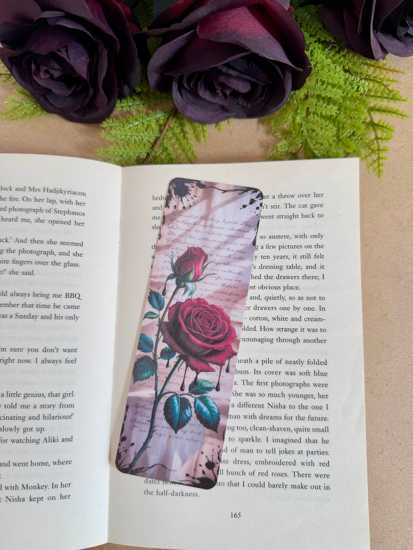 Gothic Red Rose Bookmark