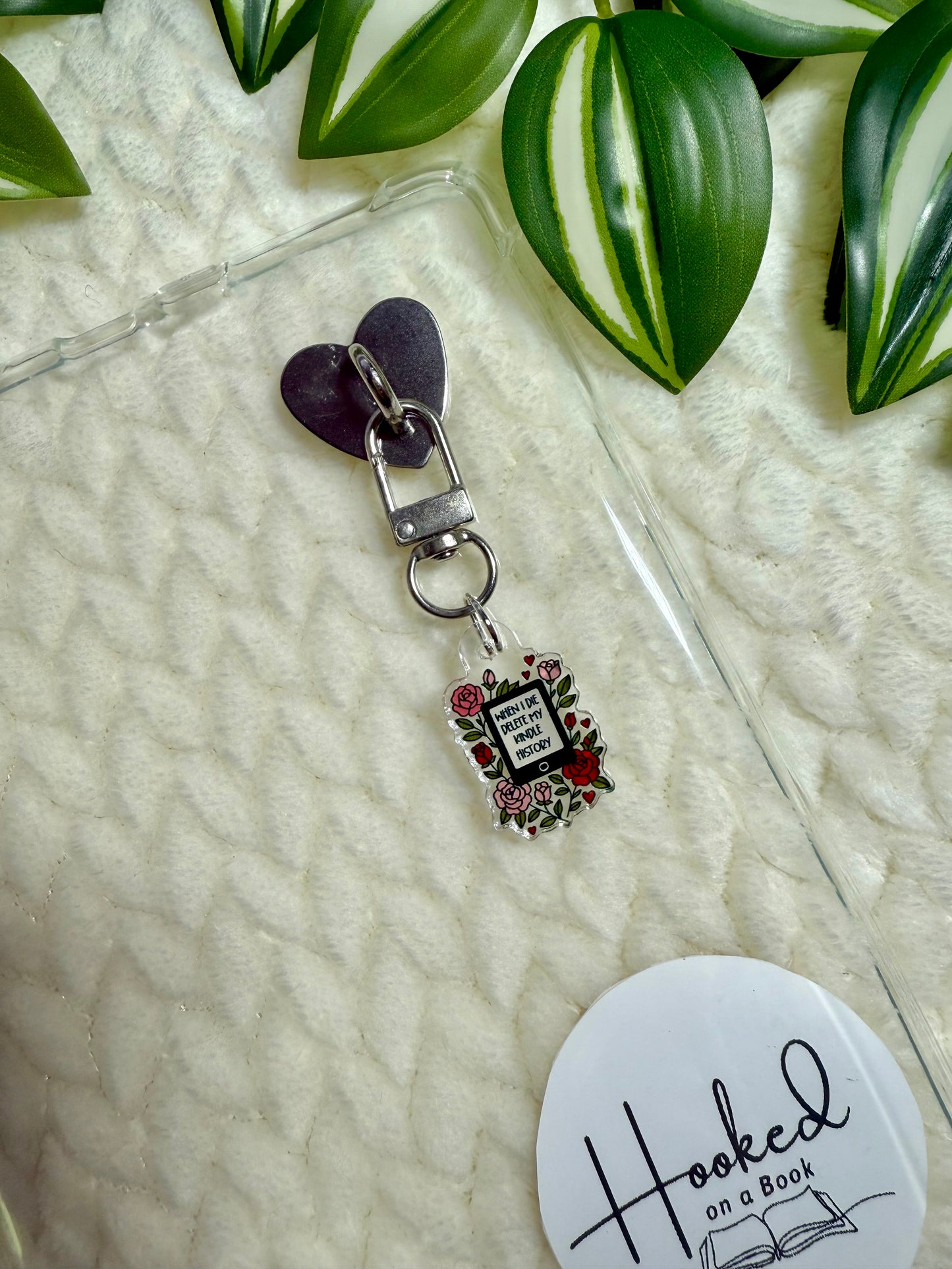 Kindle / E-Reader Charm Clip On - When I Die Delete My Kindle History