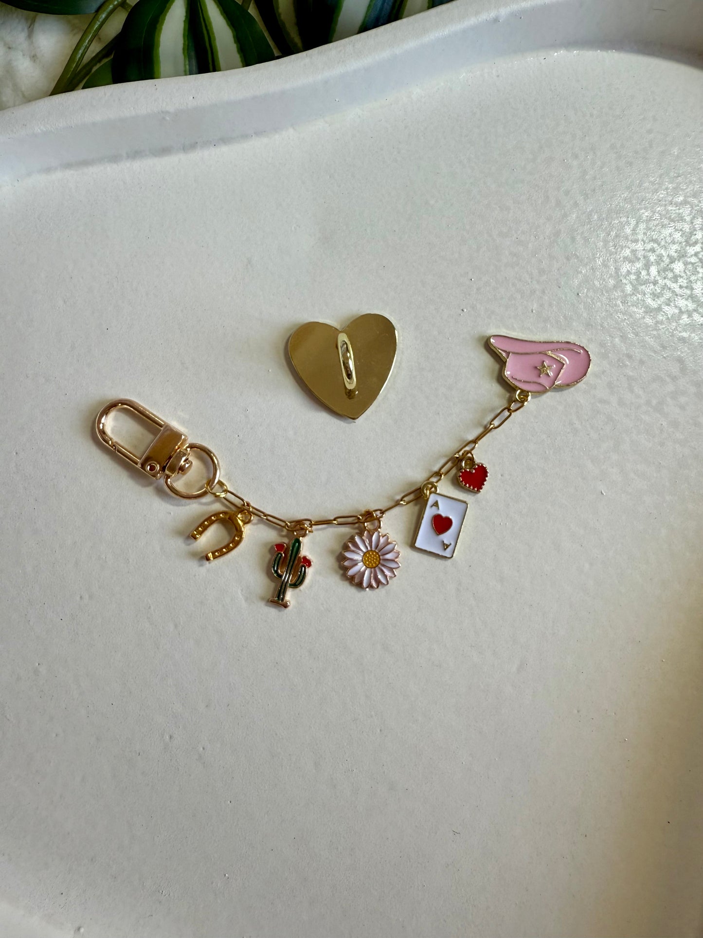 Kindle / E-Reader Charm Chain - Pink Cowboy Romance
