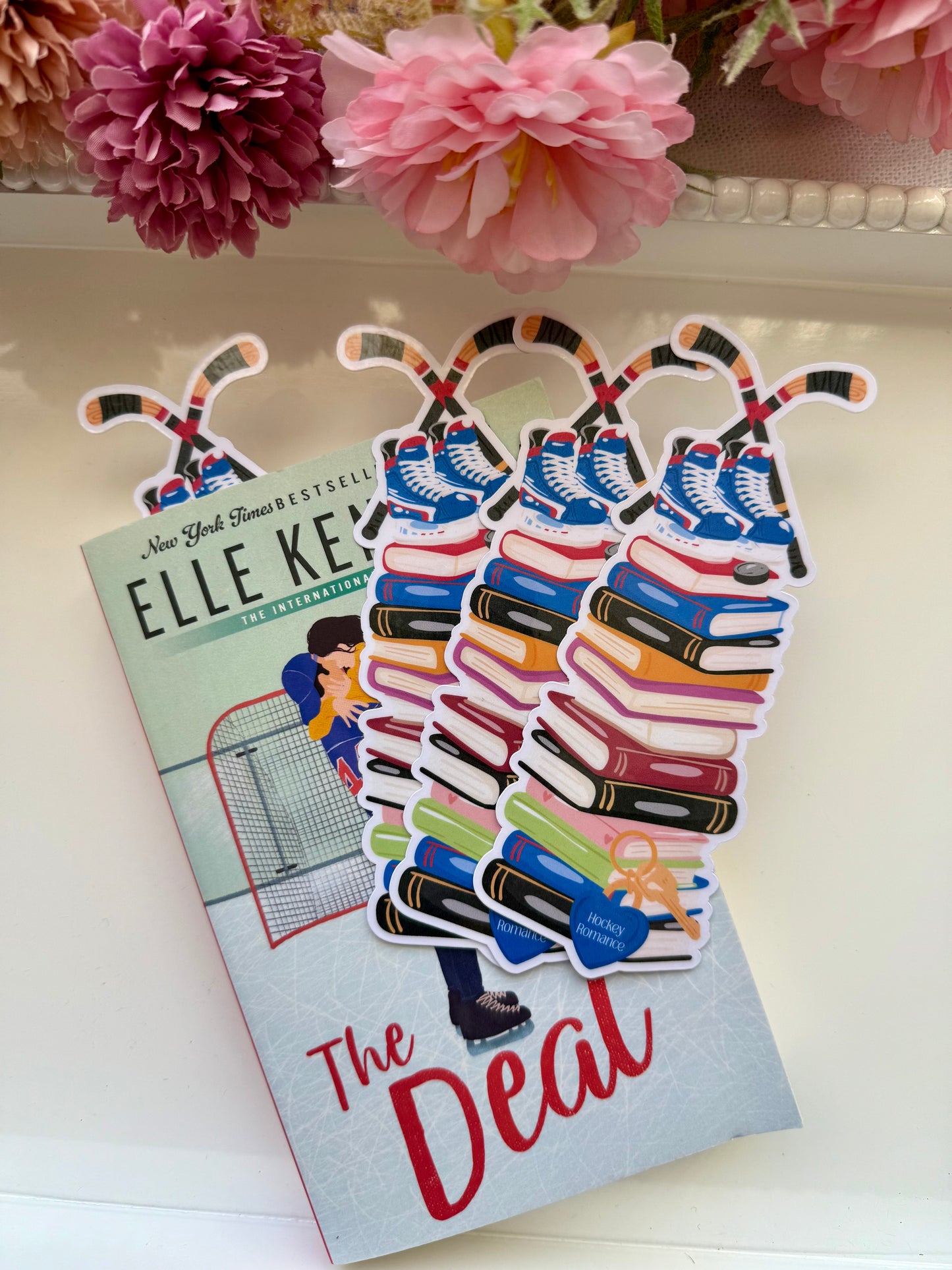 Hockey Romance Die Cut Bookmark