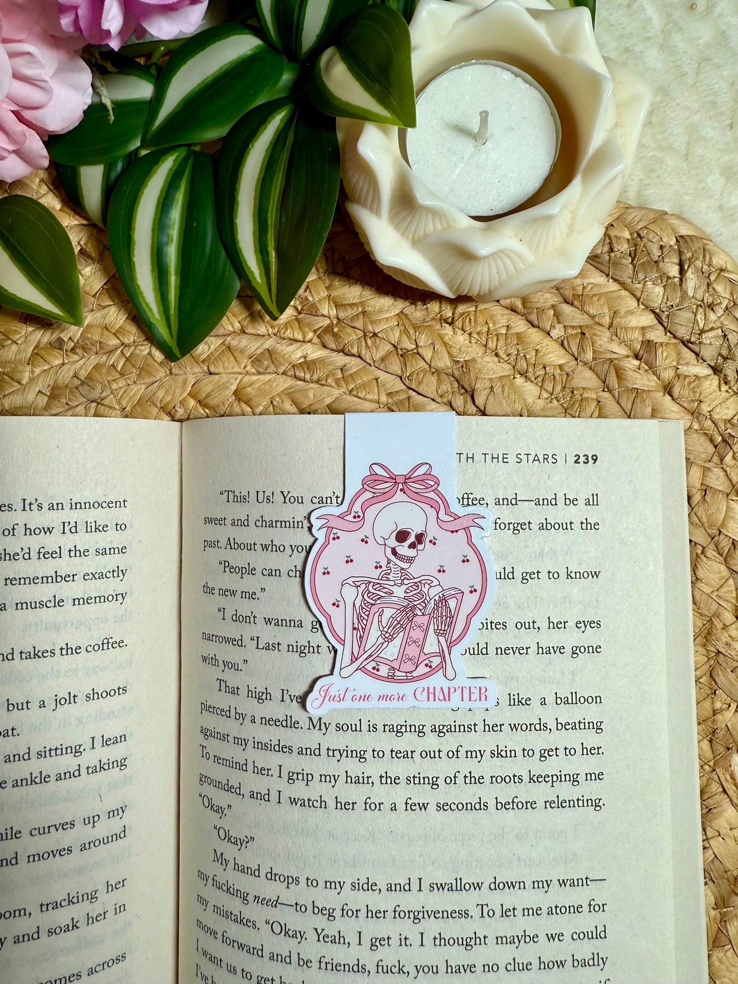 Just One More Chapter Coquette Magnetic Bookmark