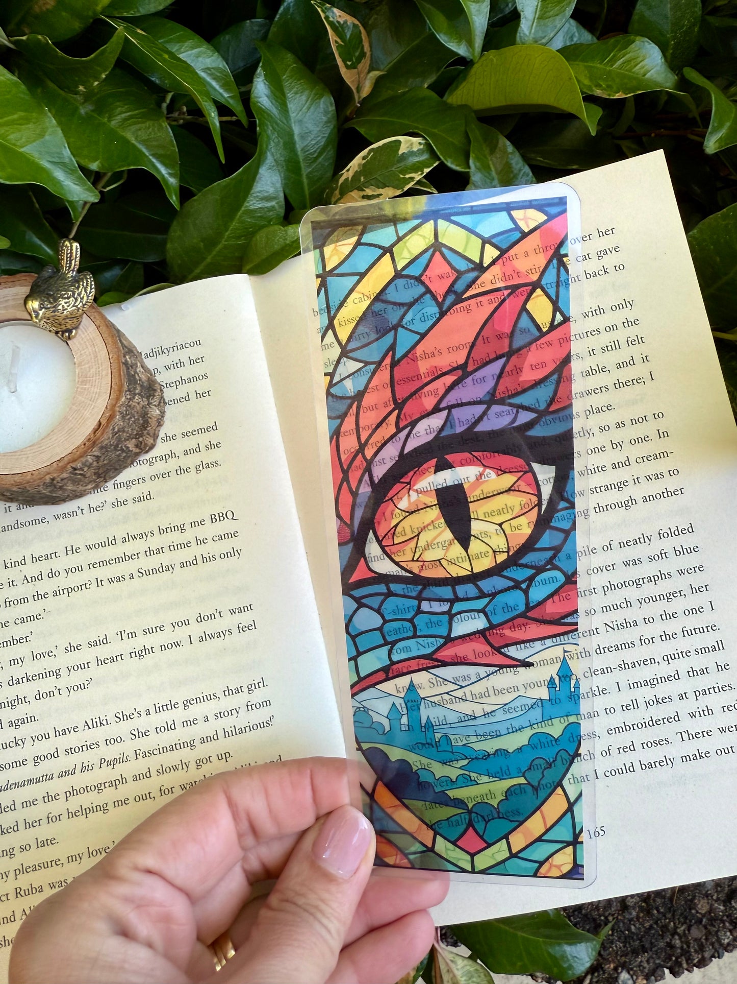 Stained Glass Style Dragon Eye Bookmark