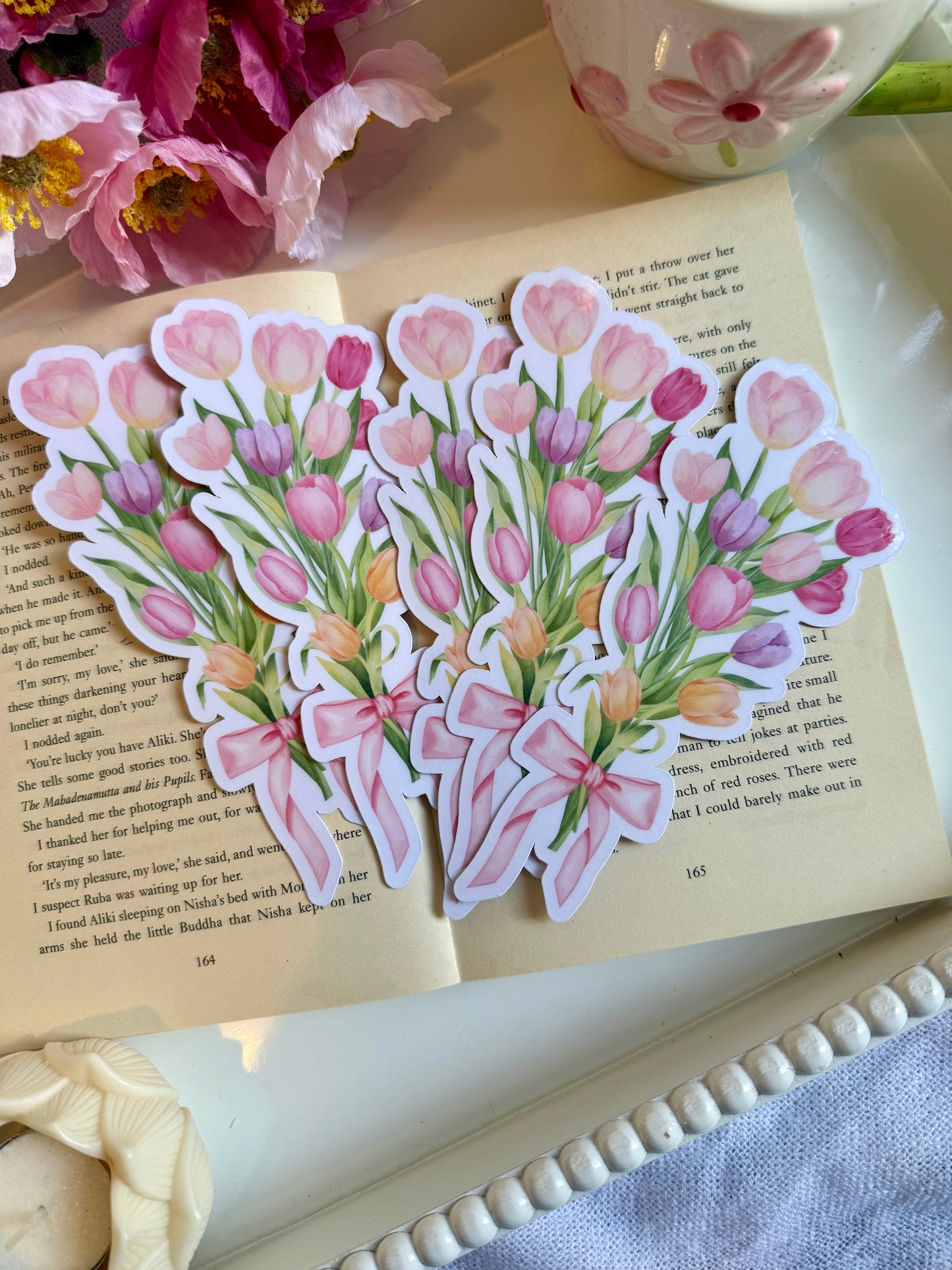 Tulip Bouquet Die Cut Bookmark