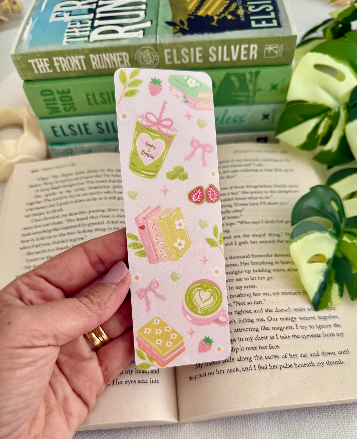 Matcha and Books Bookmark