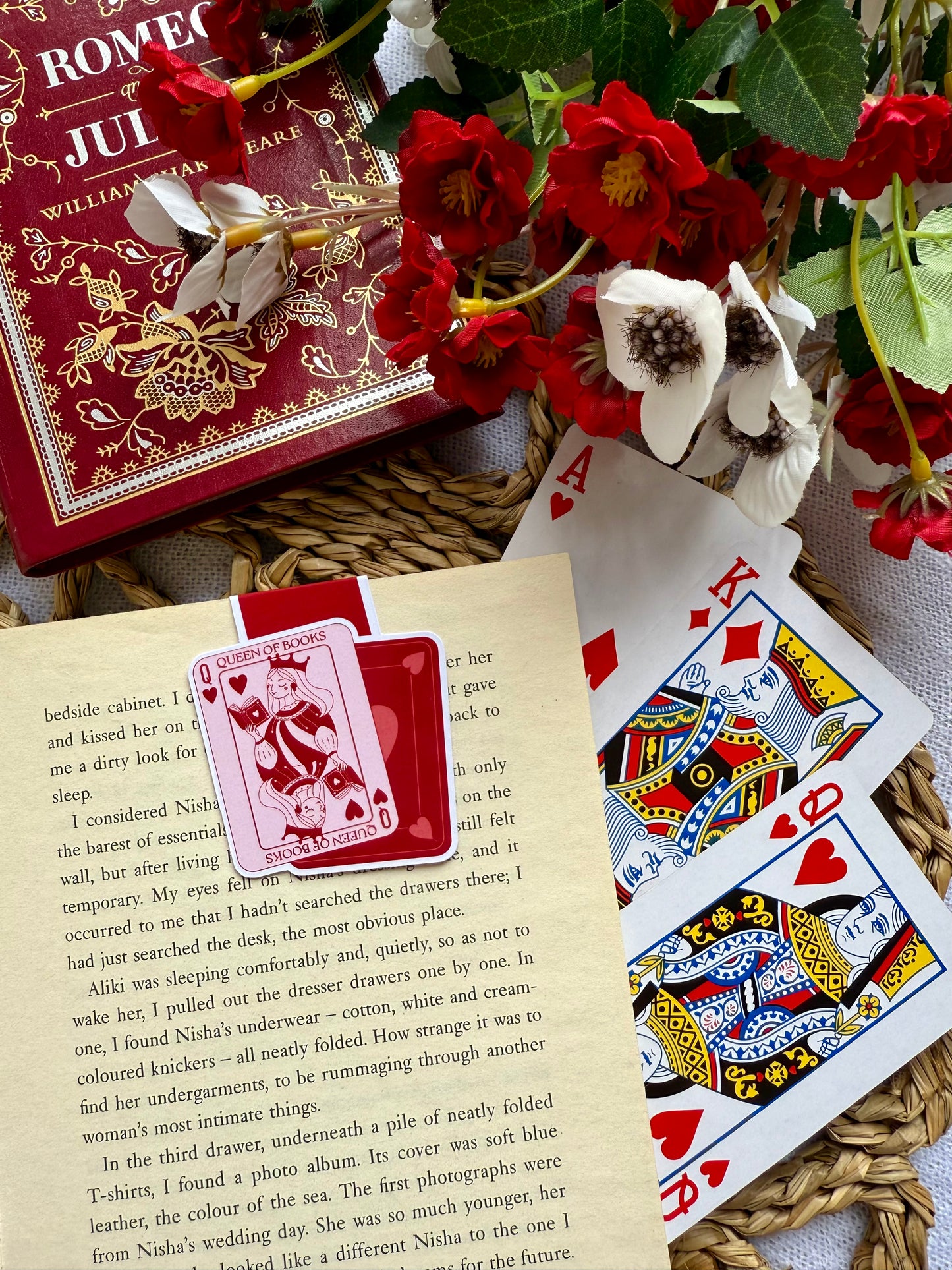 Queen of Books playing cards Magnetic Bookmark