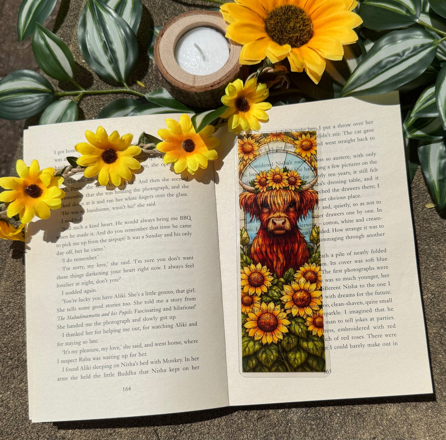 Stained Glass Highland Cow Bookmark