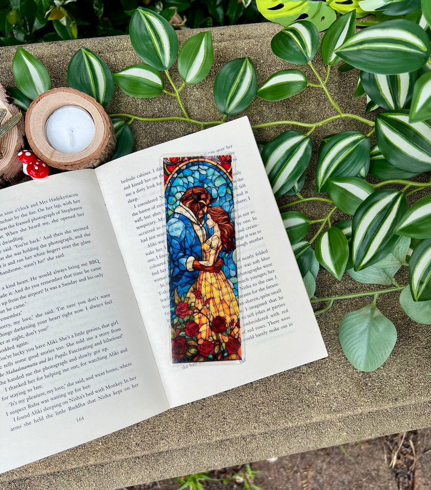 Stained Glass Style Beauty and the Beast Bookmarks
