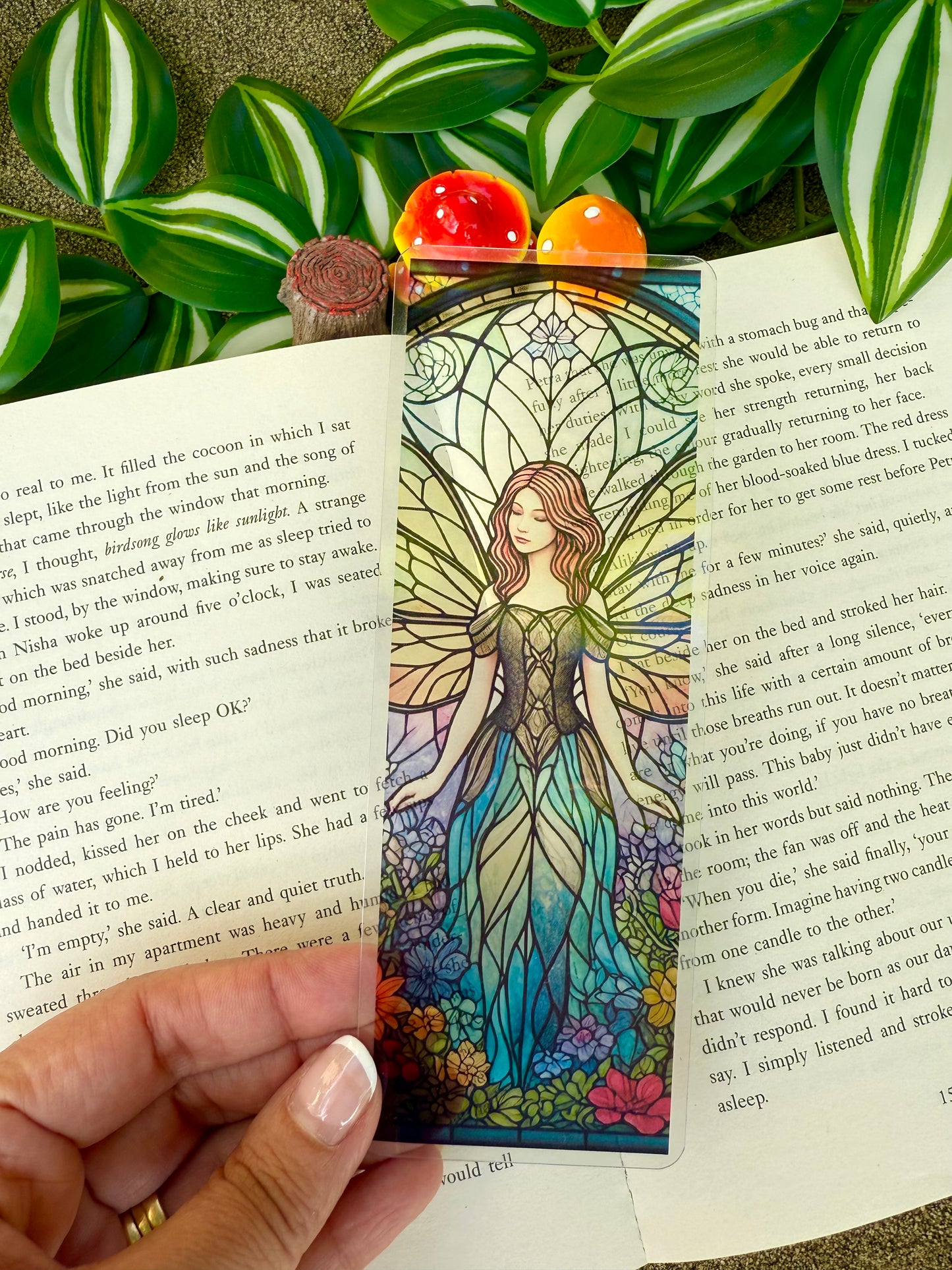 Stained Glass Style Fairy Bookmark