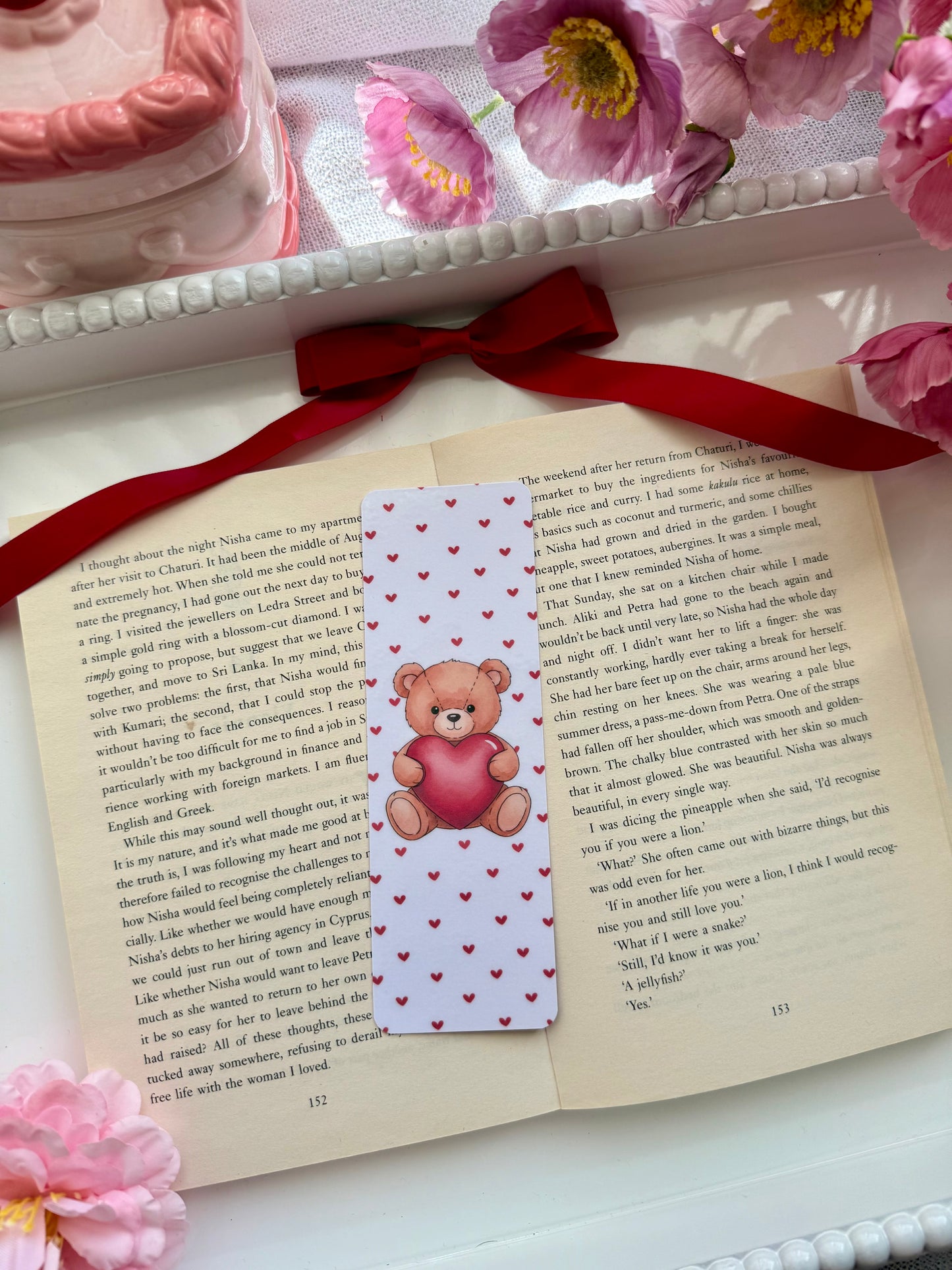 Valentines Teddy Bear Bookmark