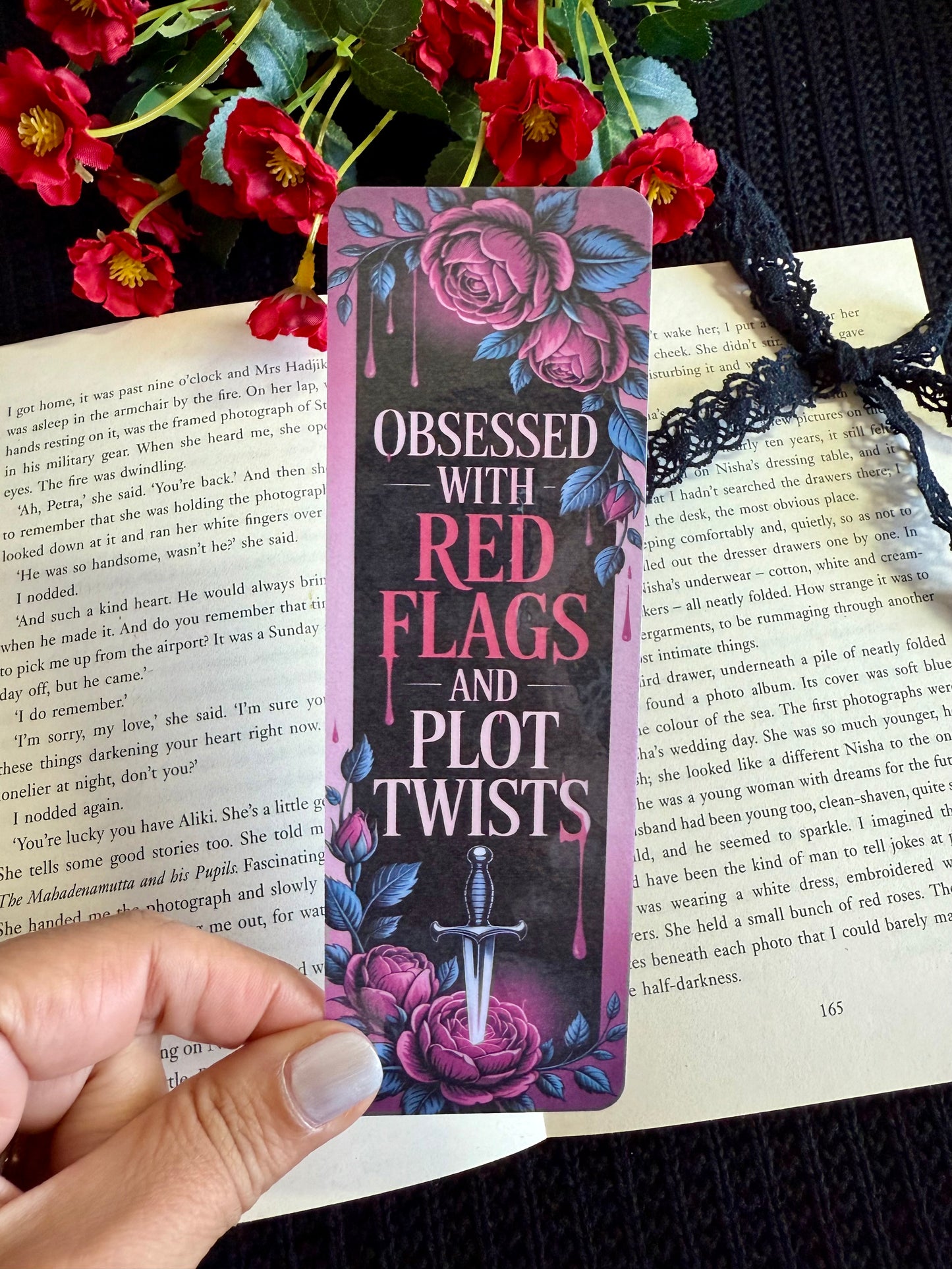 Obsessed with Red Flags and Plot Twists Bookmark