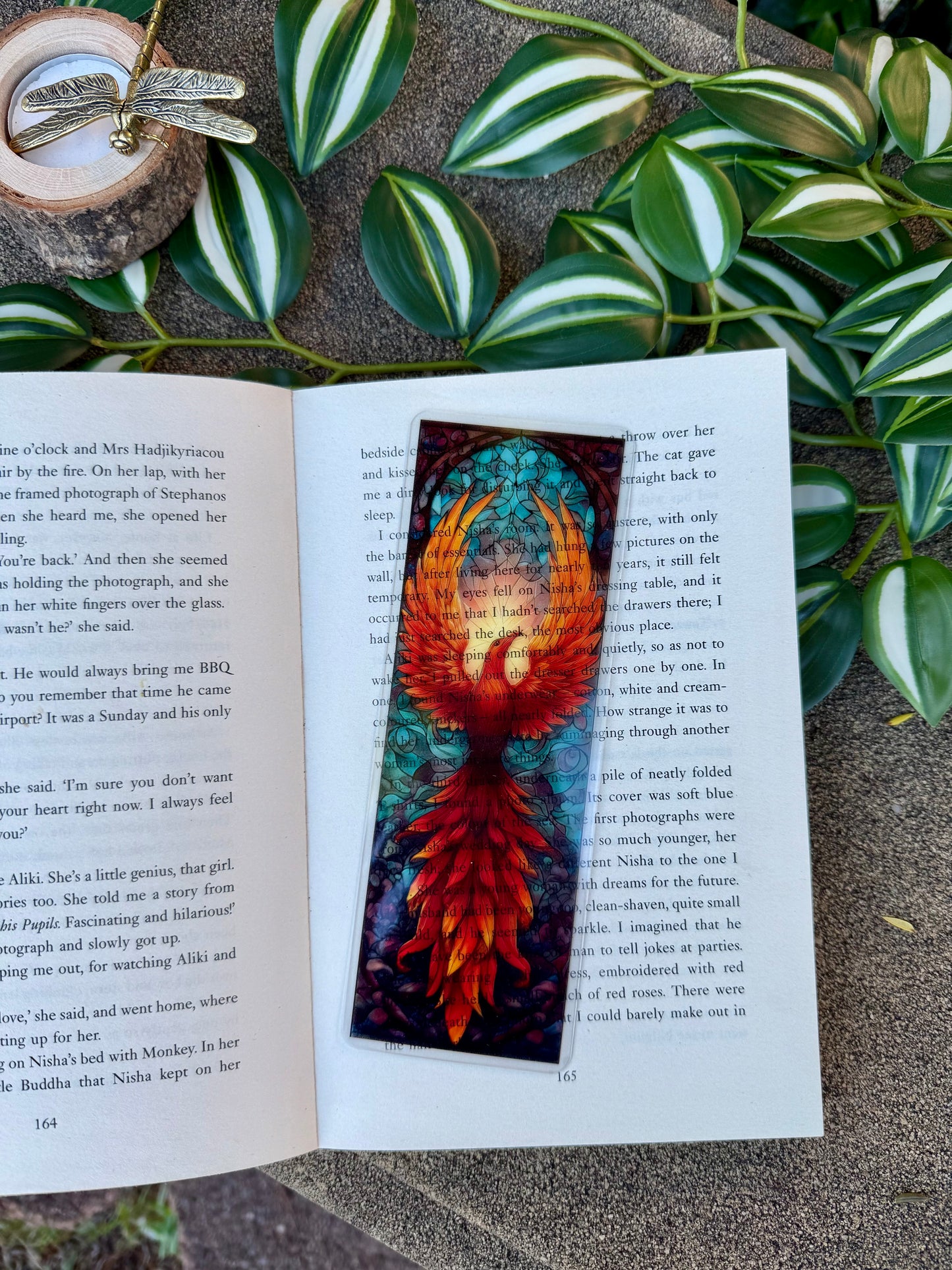 Stained Glass Style Phoenix Bookmark