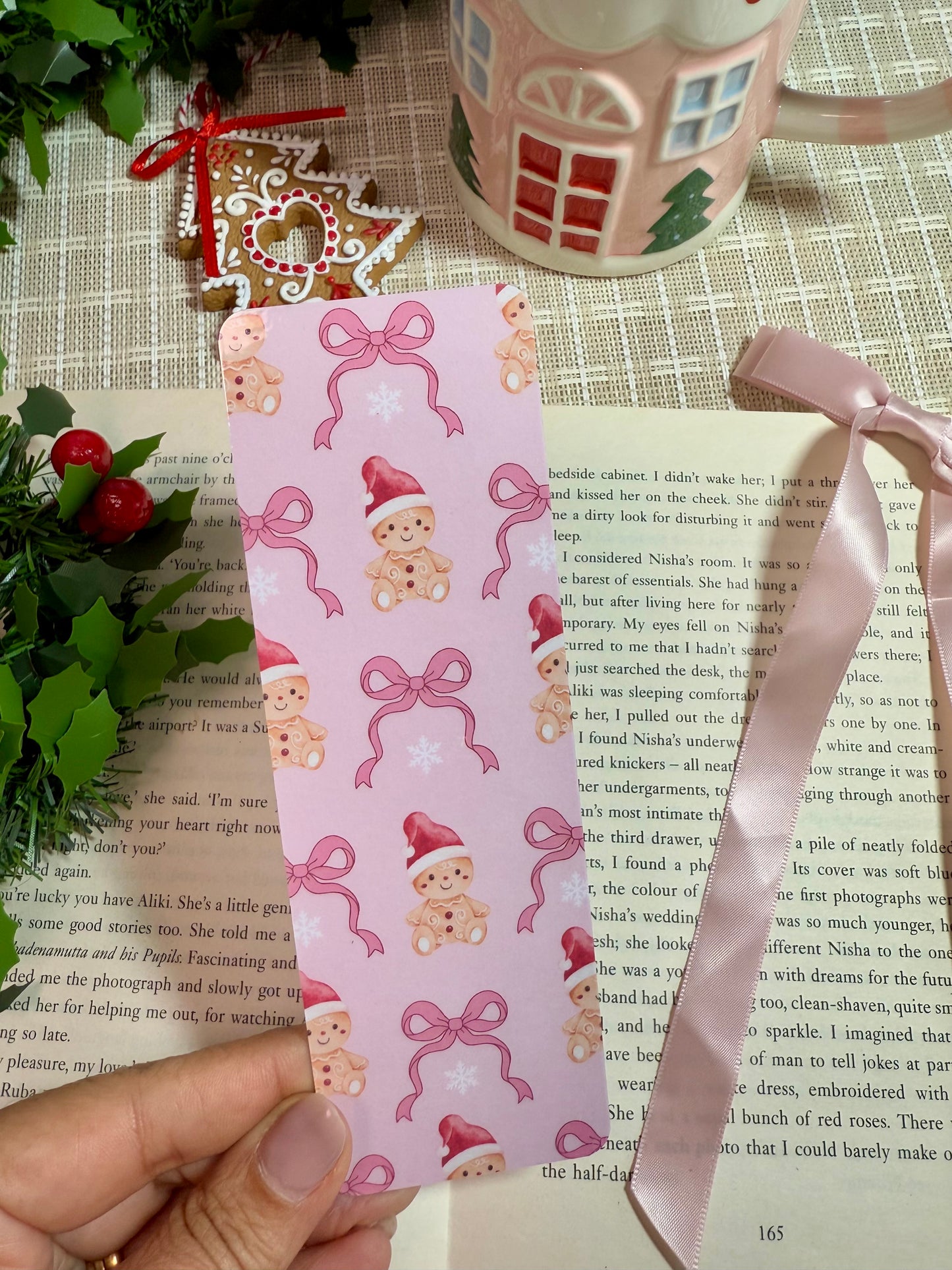 Coquette Gingerbread Man Bookmark