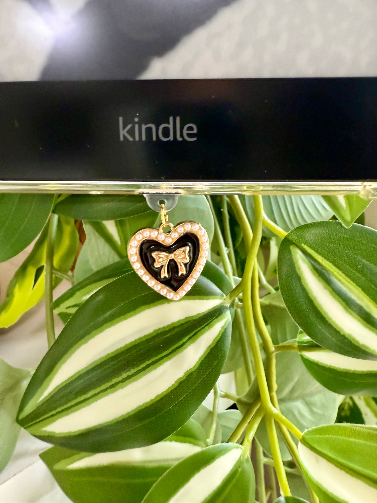Kindle/ E-Reader Charm Coquette Black Heart