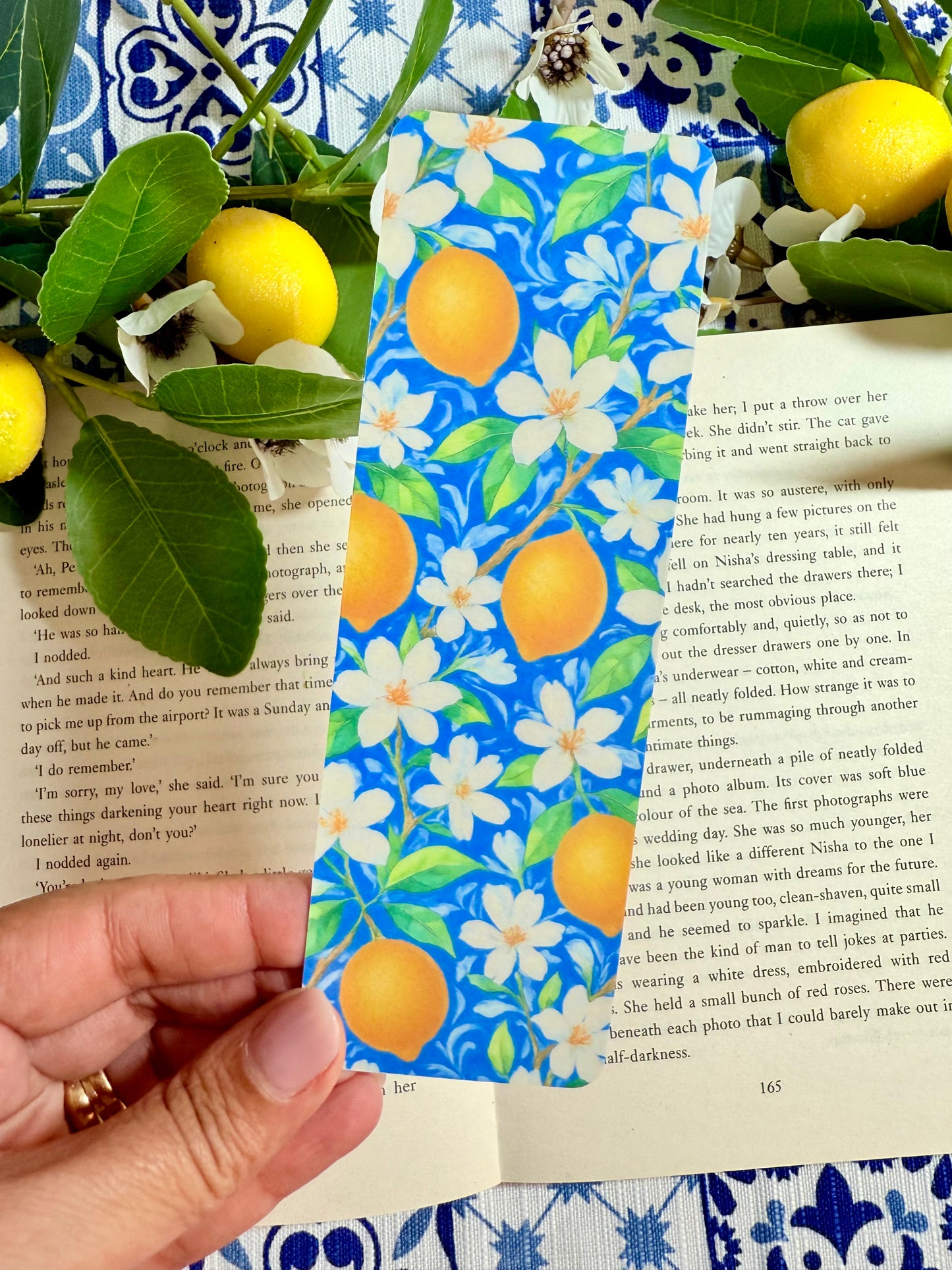 Lemon Floral Bookmark