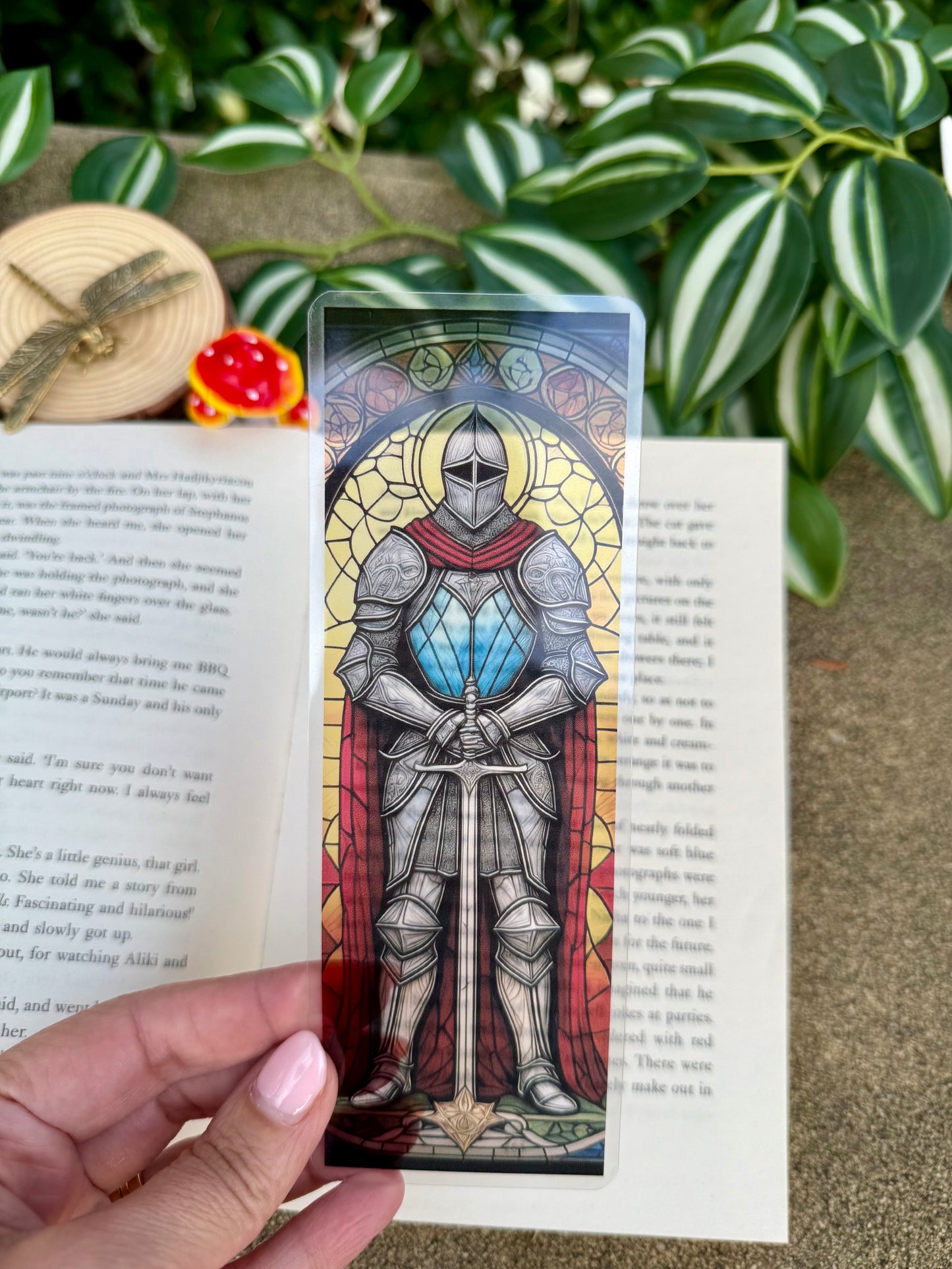Stained Glass Style Knight Bookmark