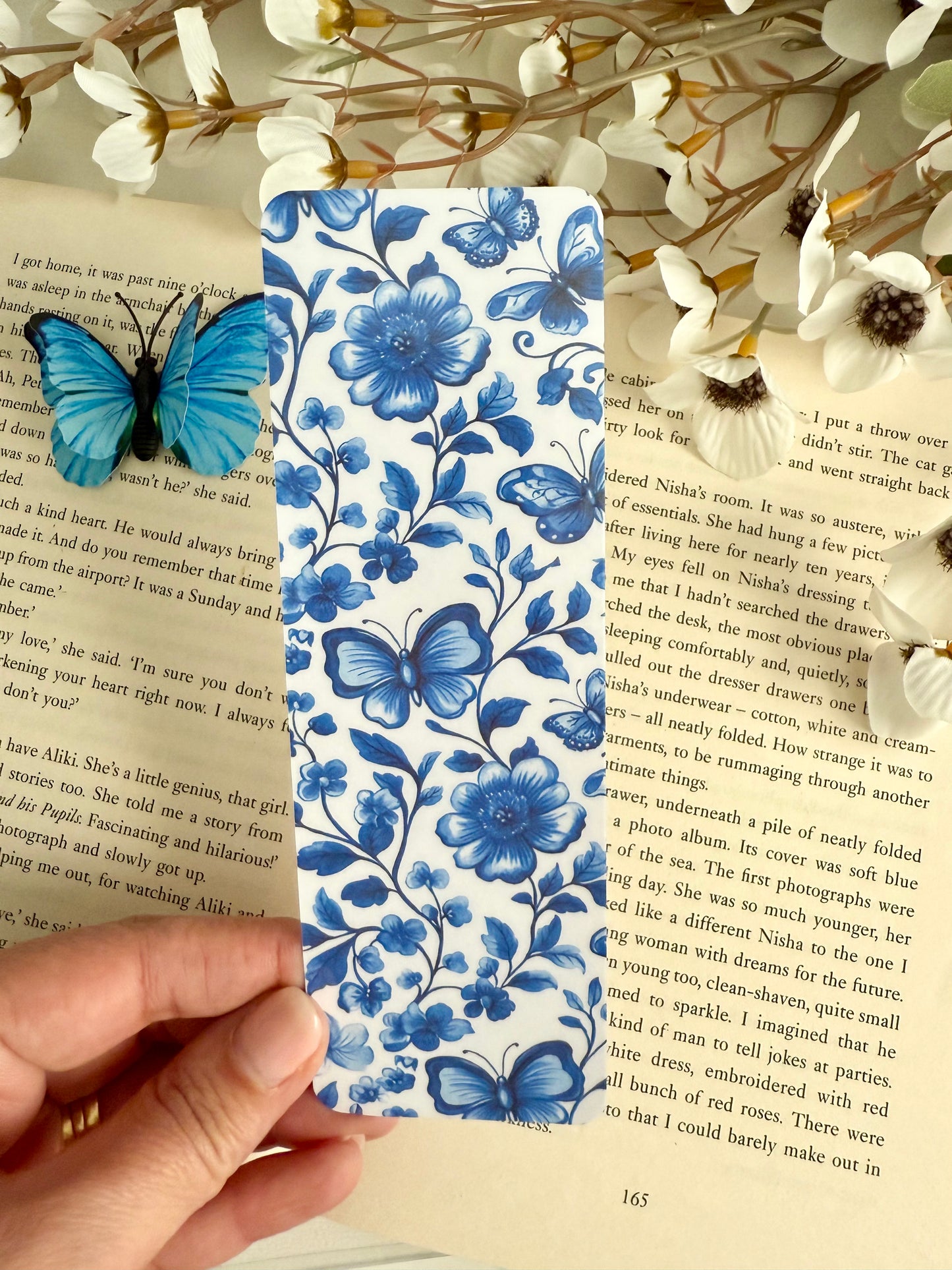 Blue Floral Garden Bookmark