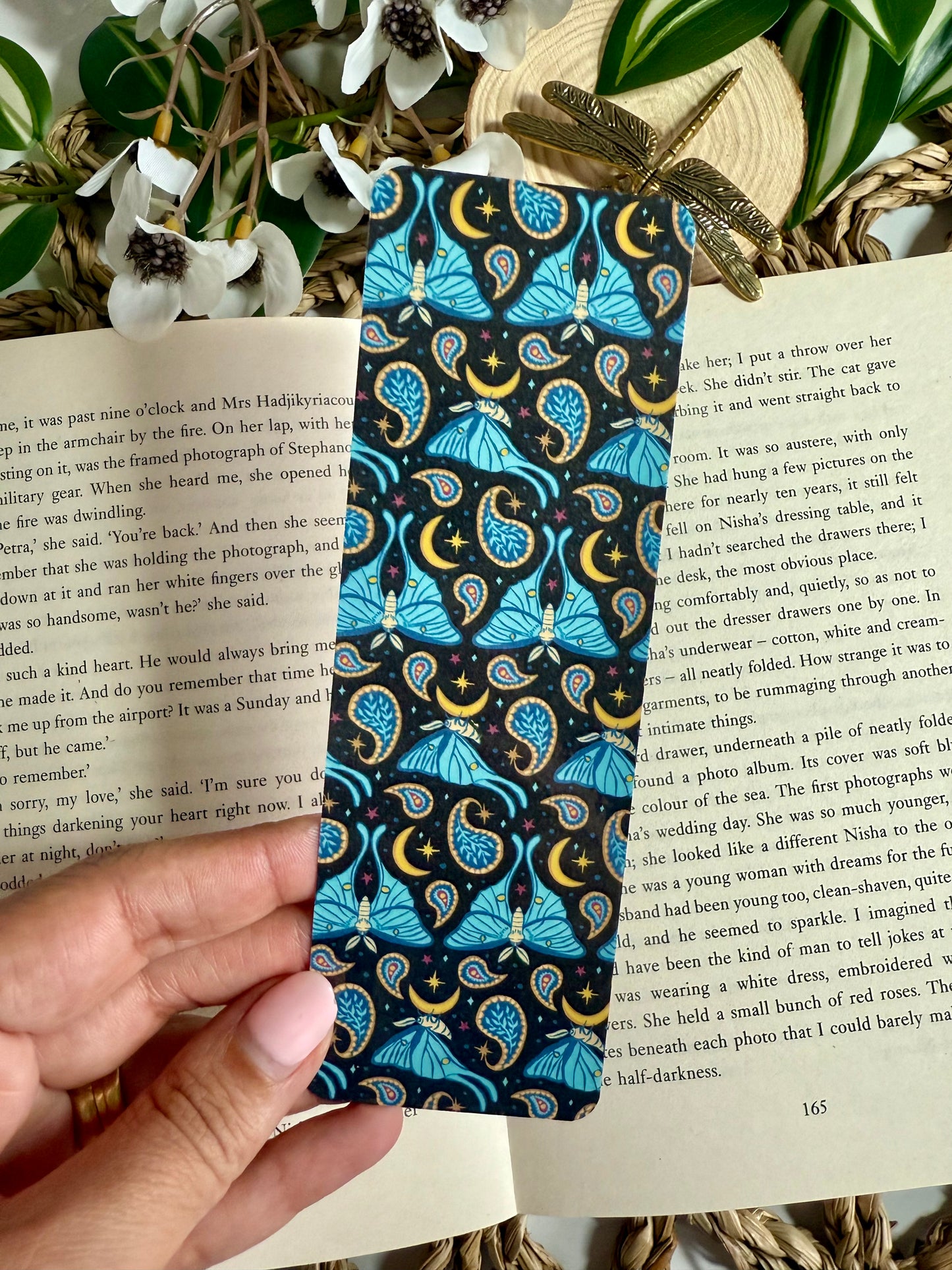 Celestial Blue Moths Bookmark