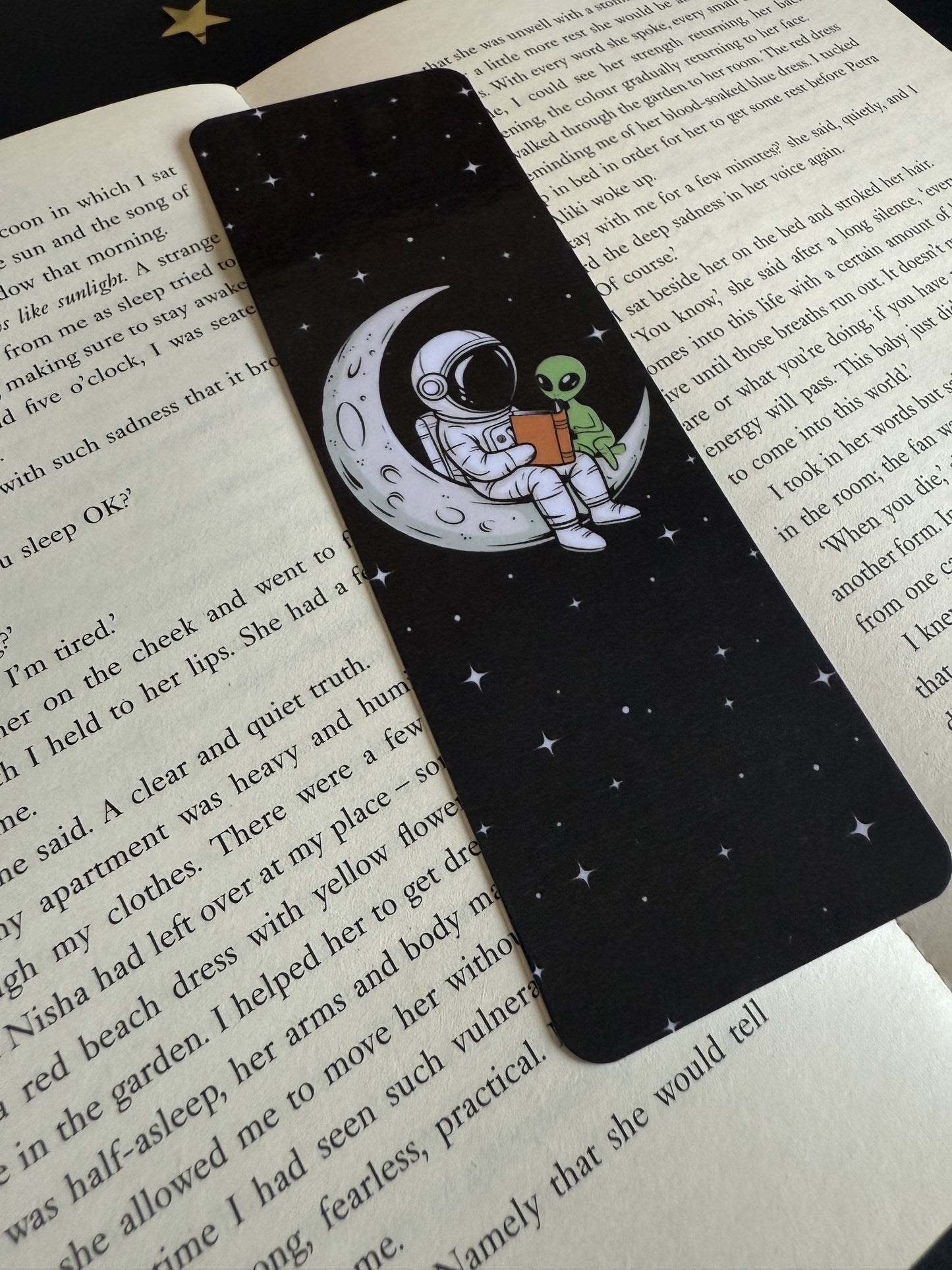 Astronaut and Alien Reading Bookmark