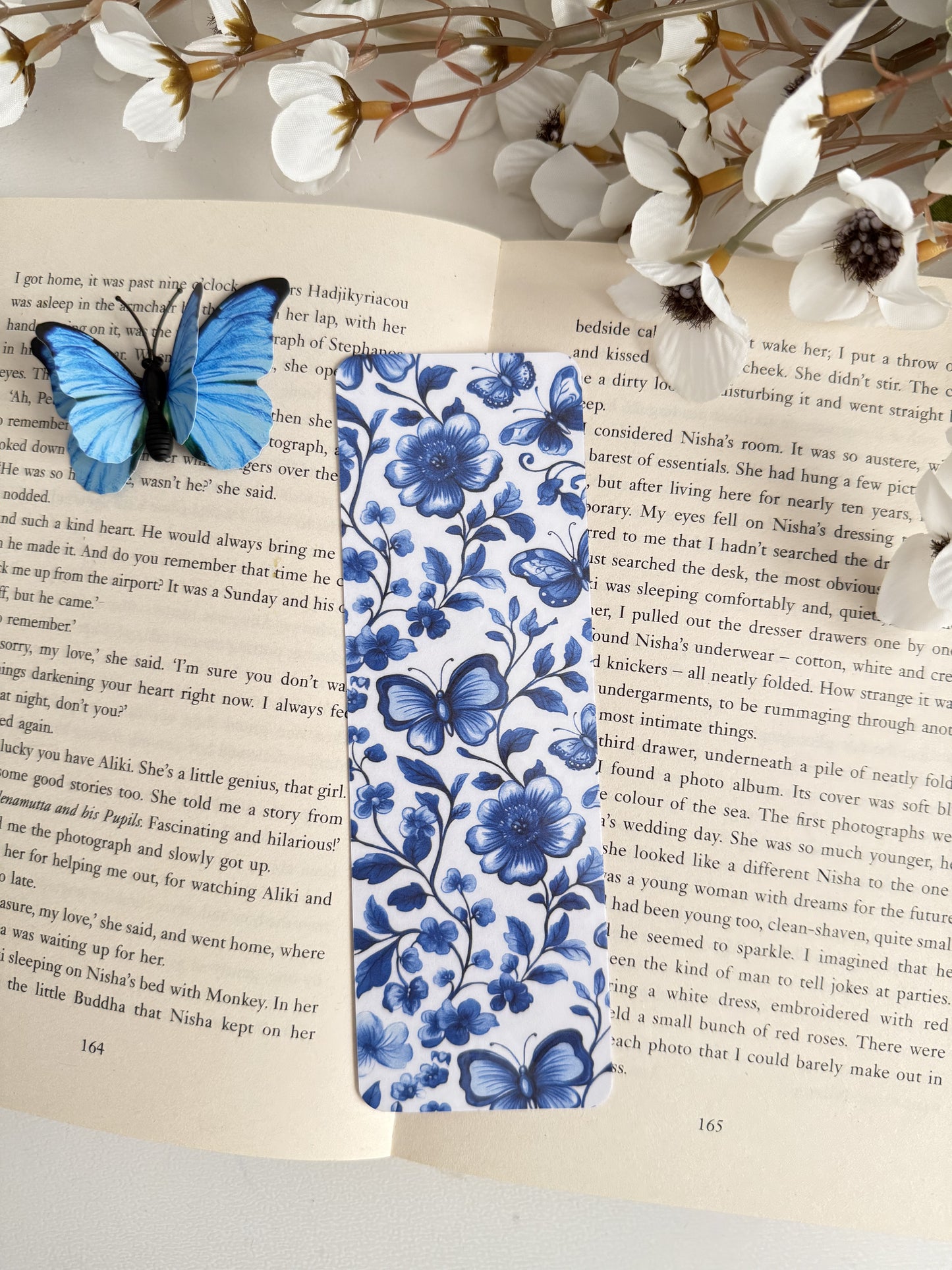 Blue Floral Garden Bookmark