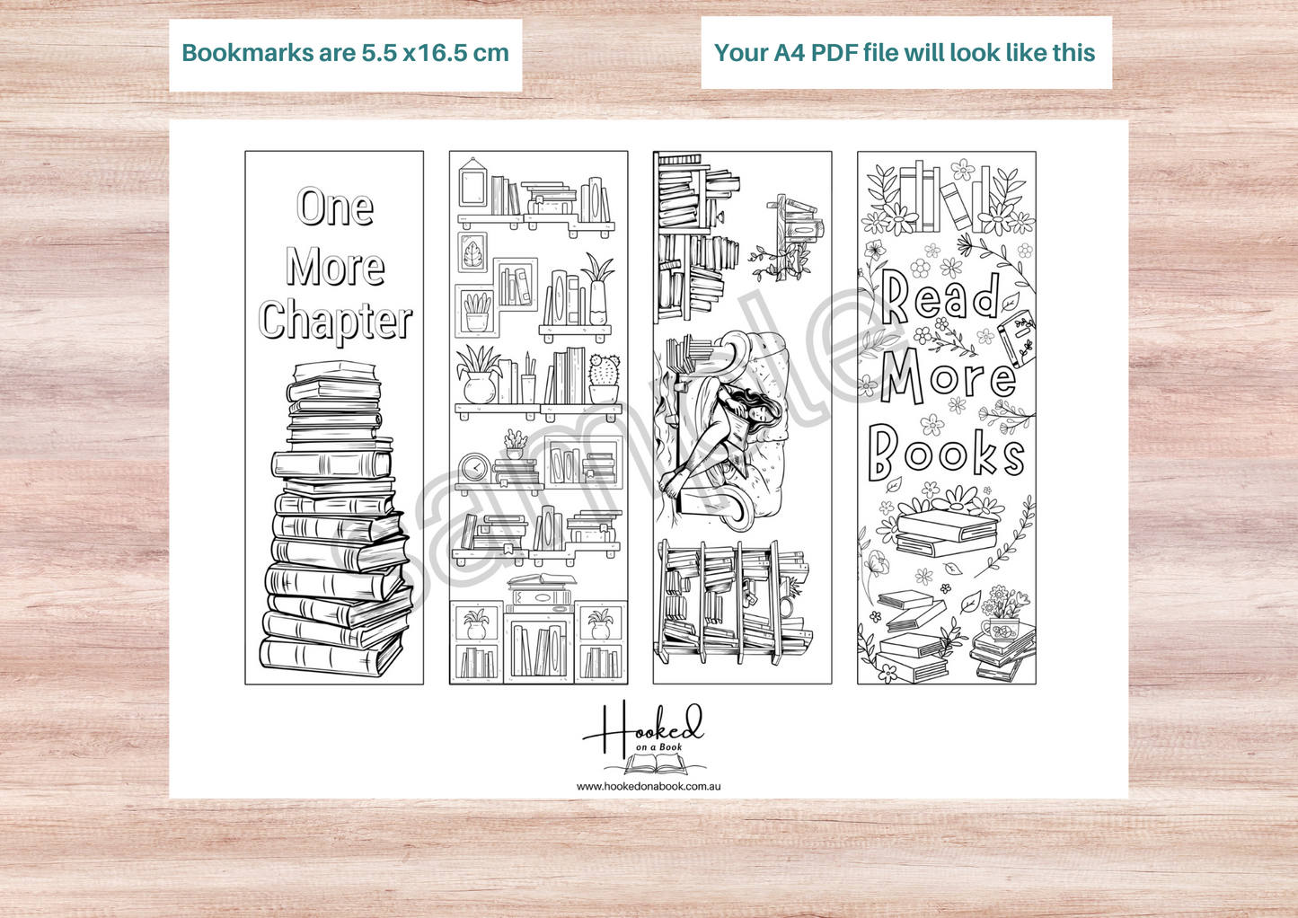 Readers Printable Colouring Bookmark