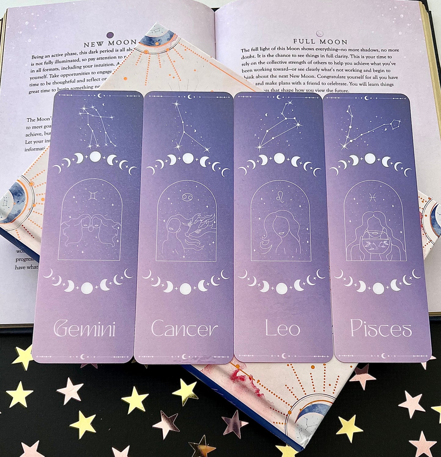 Purple Zodiac bookmarks