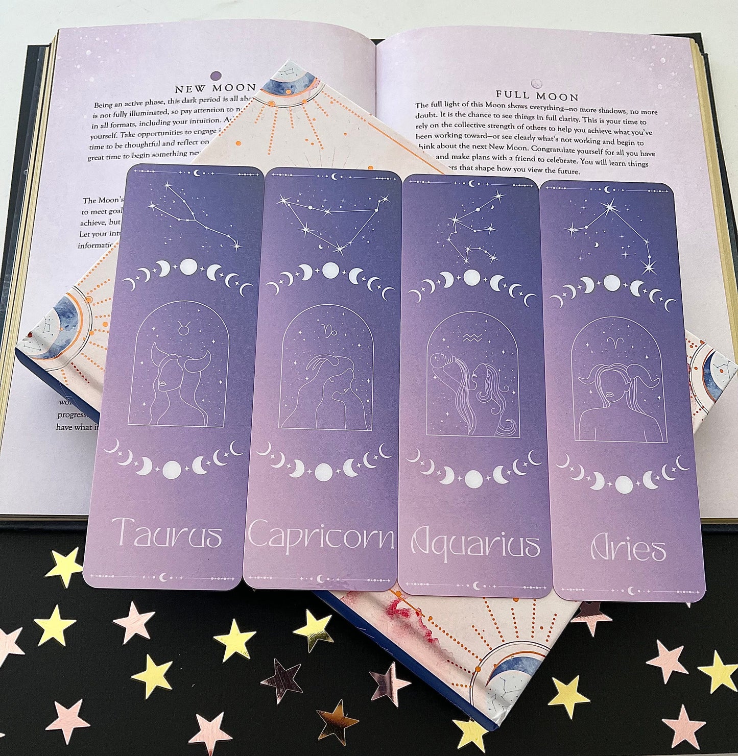Purple Zodiac bookmarks
