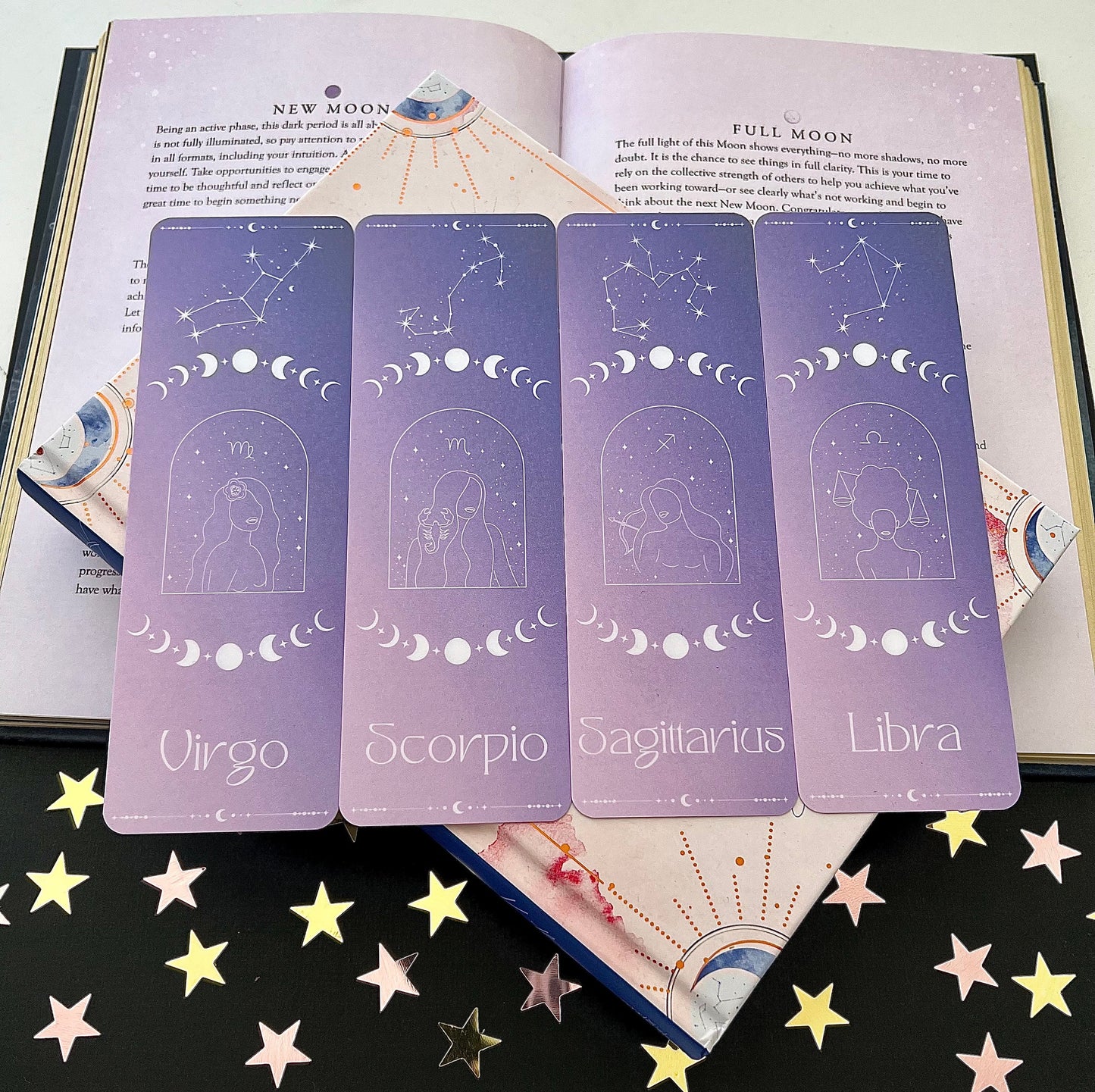 Purple Zodiac bookmarks