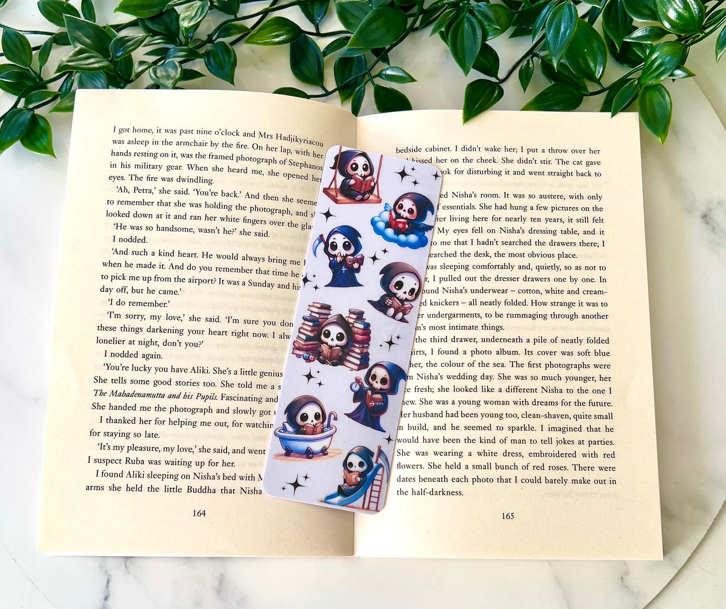 Cute Reading Grim Reaper Bookmarks