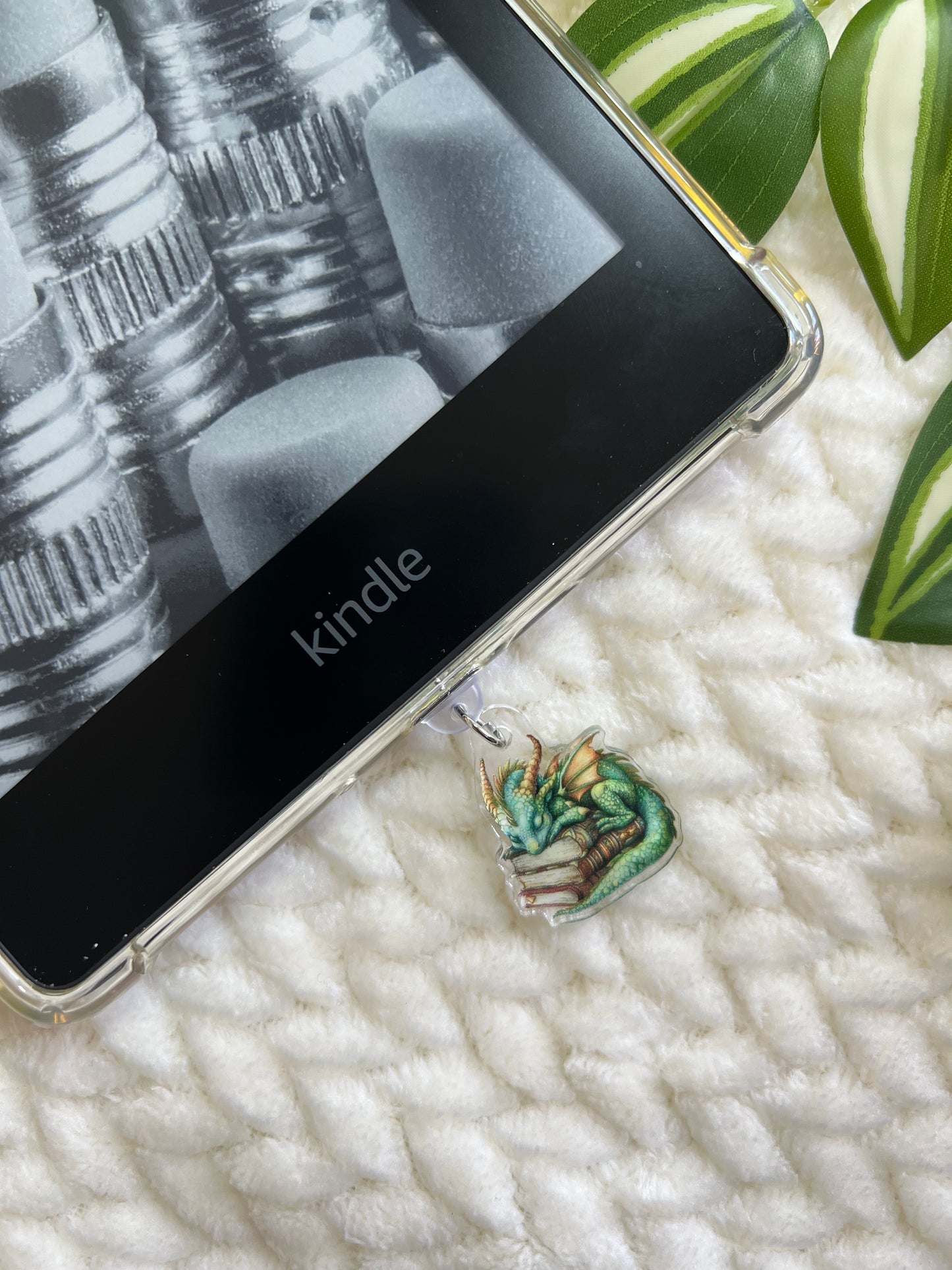 Kindle / E-Reader Charm Book Dragon