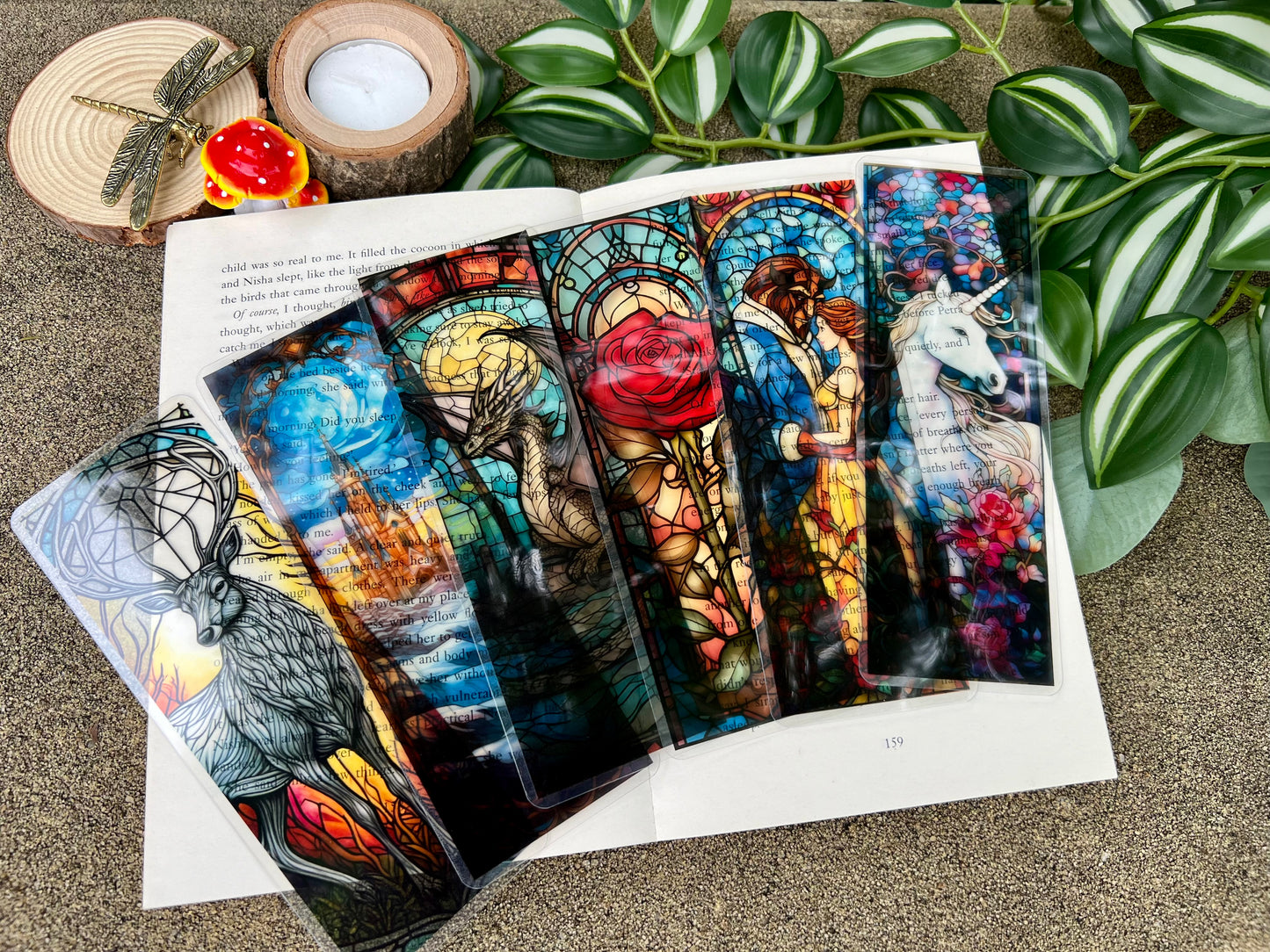 Stained Glass Style Deer Bookmark