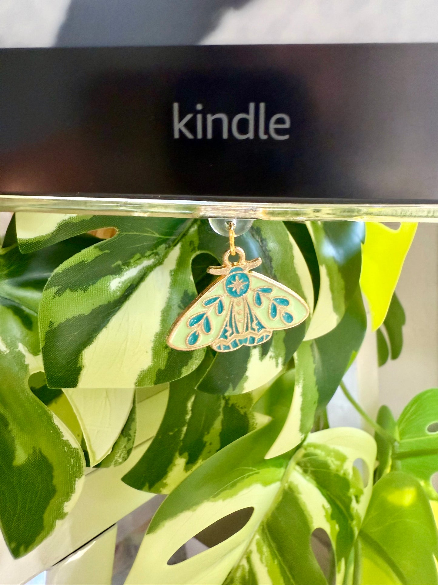 Kindle / E-Reader Charm Sage Luna Moth