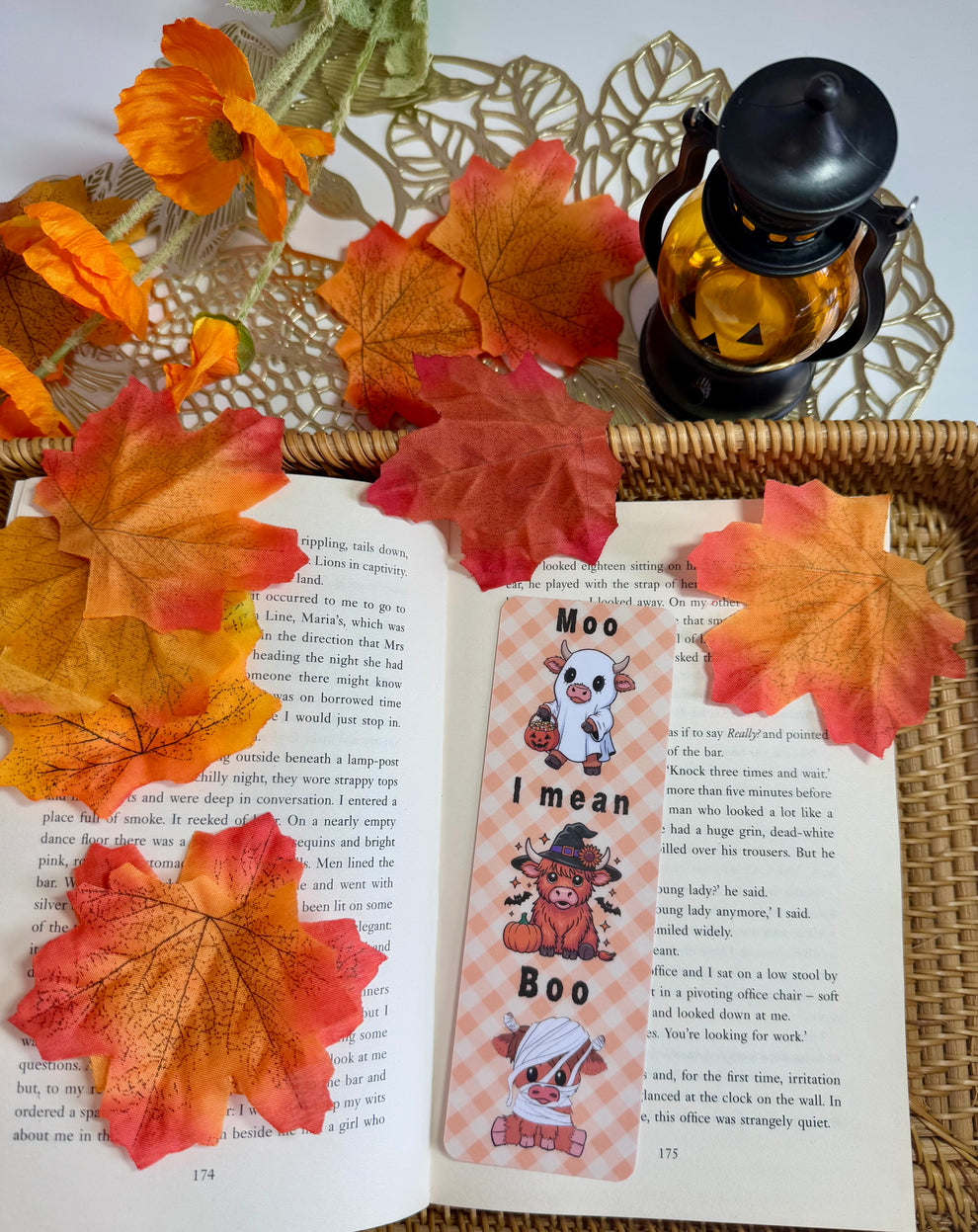 Moo I mean Boo Bookmark – Hooked on a Book