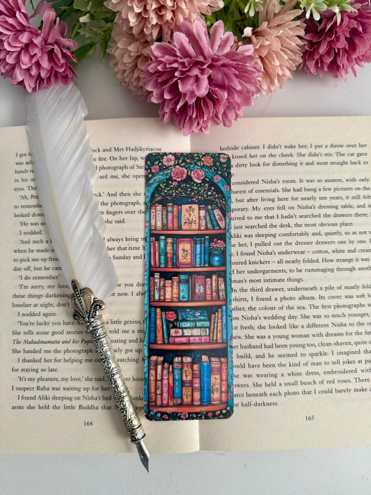 Vintage Floral Bookshelf Bookmark