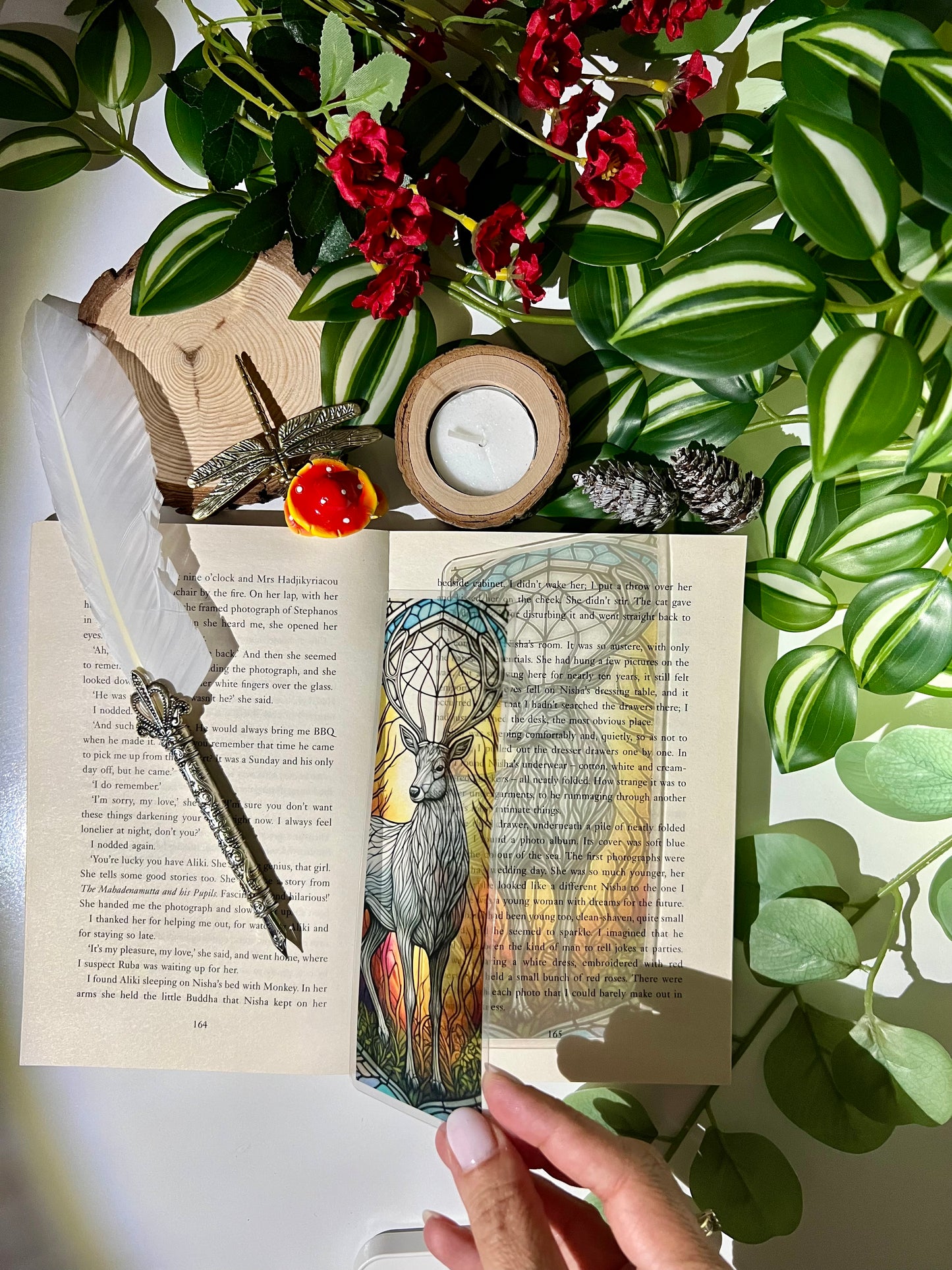 Stained Glass Style Deer Bookmark