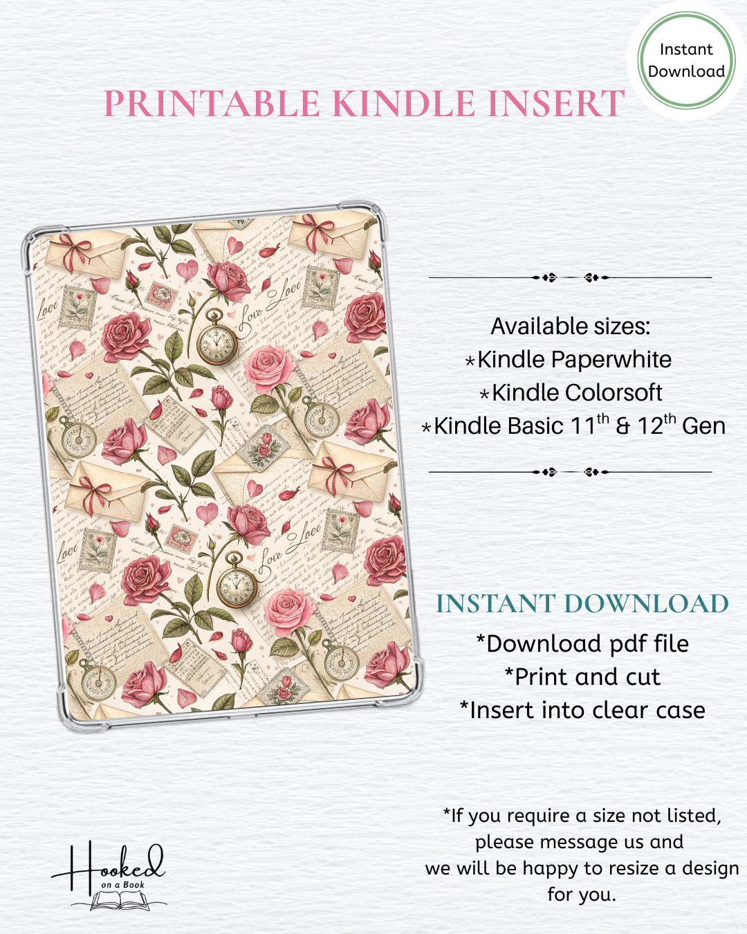 Printable Kindle Insert - Love Letter