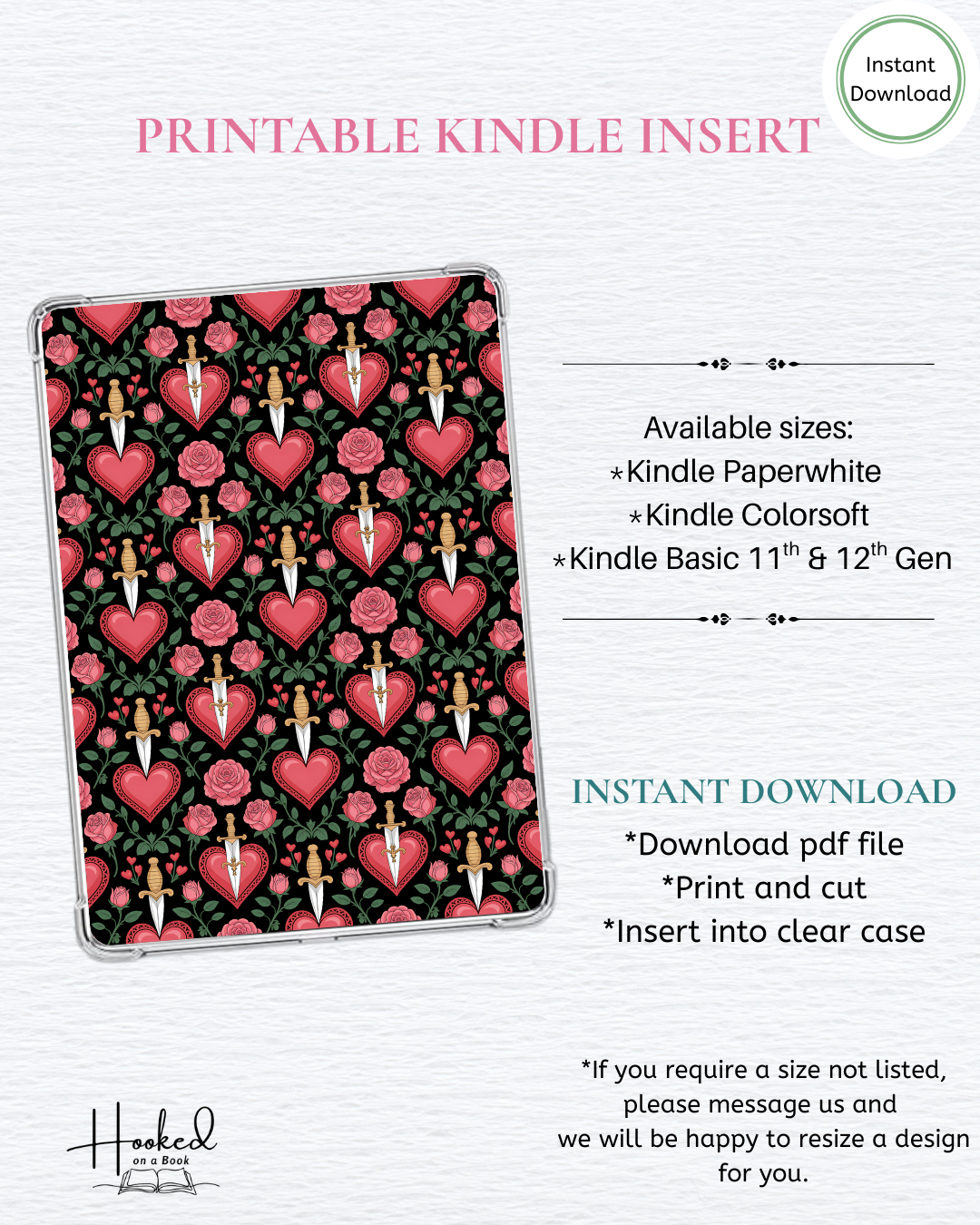 Printable Kindle Insert - Enemies to Lovers