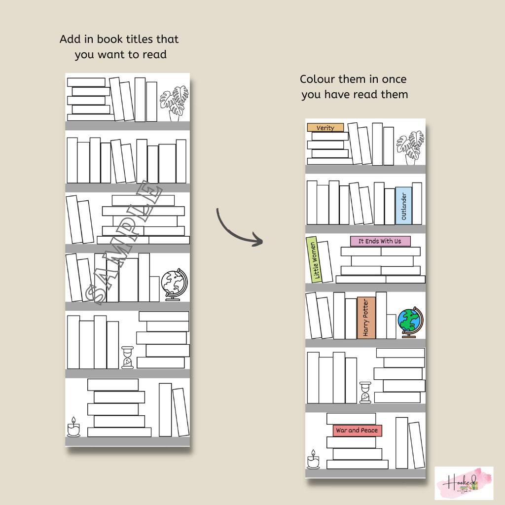 Printable bookshelf bookmark/Book Tracker