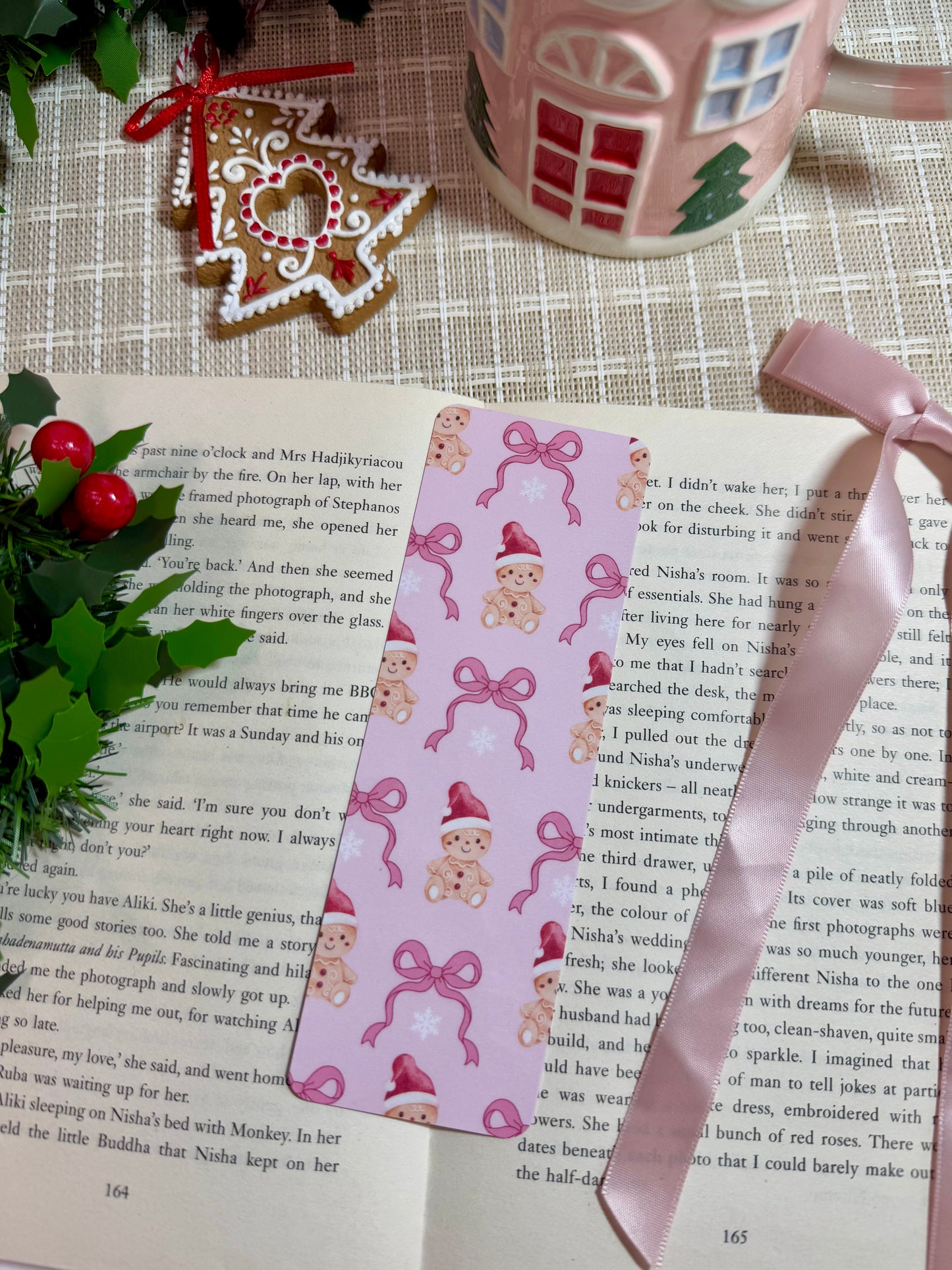 Coquette Gingerbread Man Bookmark