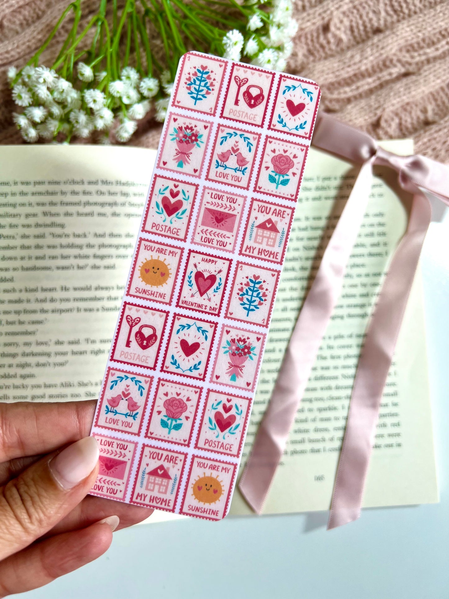 Valentines Stamps Bookmark