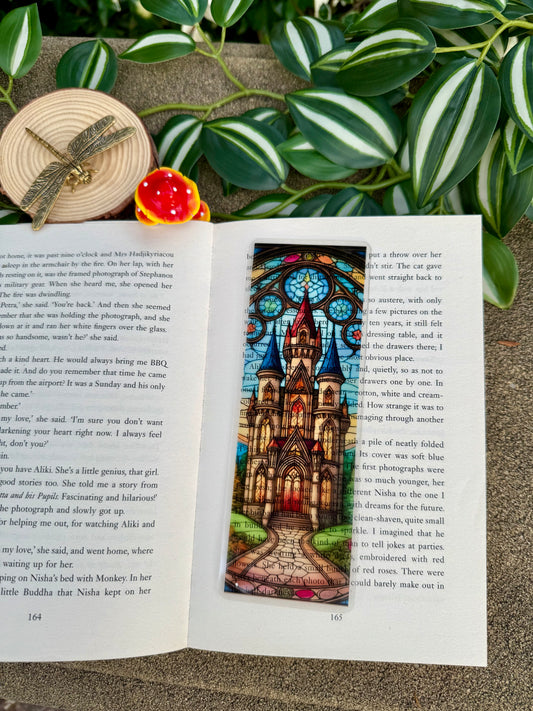 Stained Glass Style Fairytale Castle Bookmark