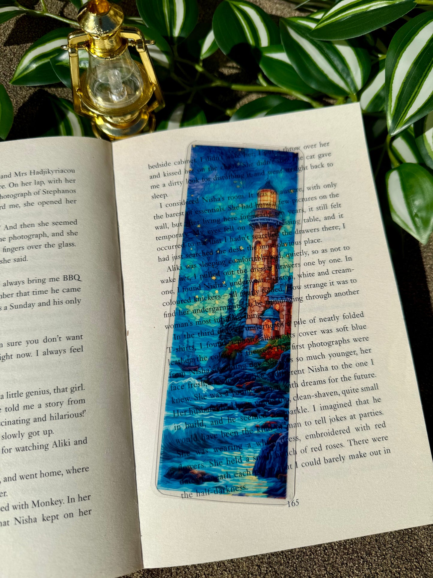 Stained Glass Style Lighthouse Bookmark