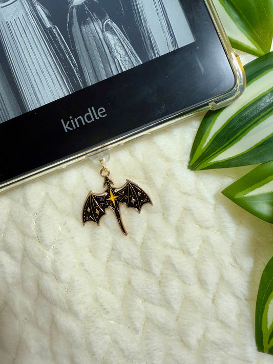 Kindle / E-Reader Charm Night Dragon