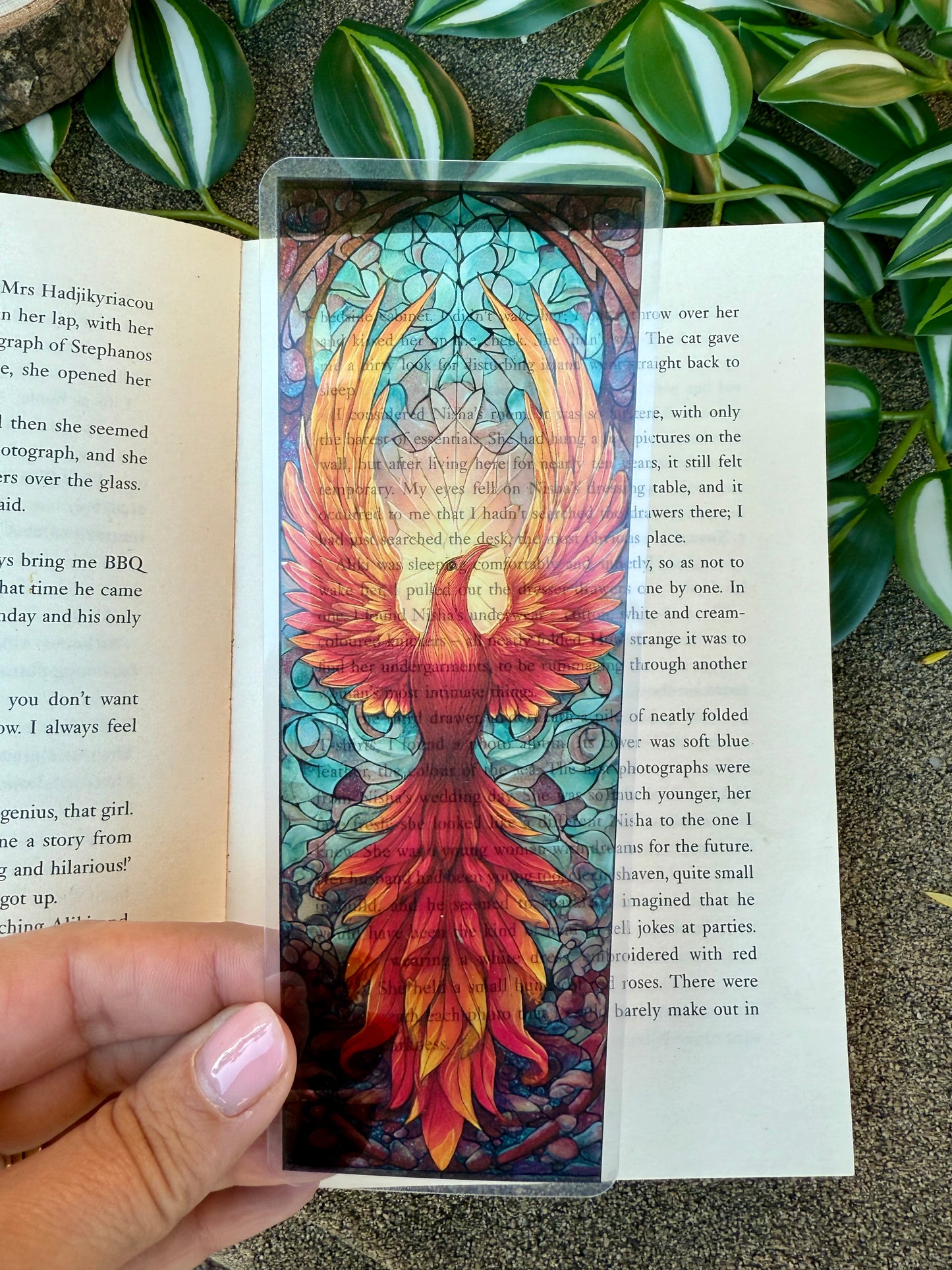 Stained Glass Style Phoenix Bookmark