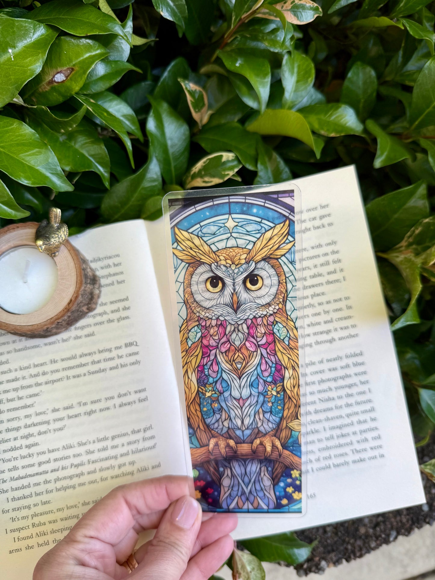 Stained Glass Style Owl Bookmark