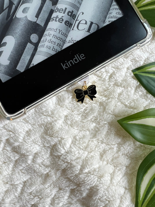 Kindle / E-Reader Charm Black Bow