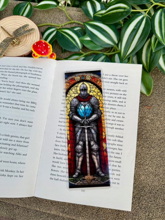 Stained Glass Style Knight Bookmark
