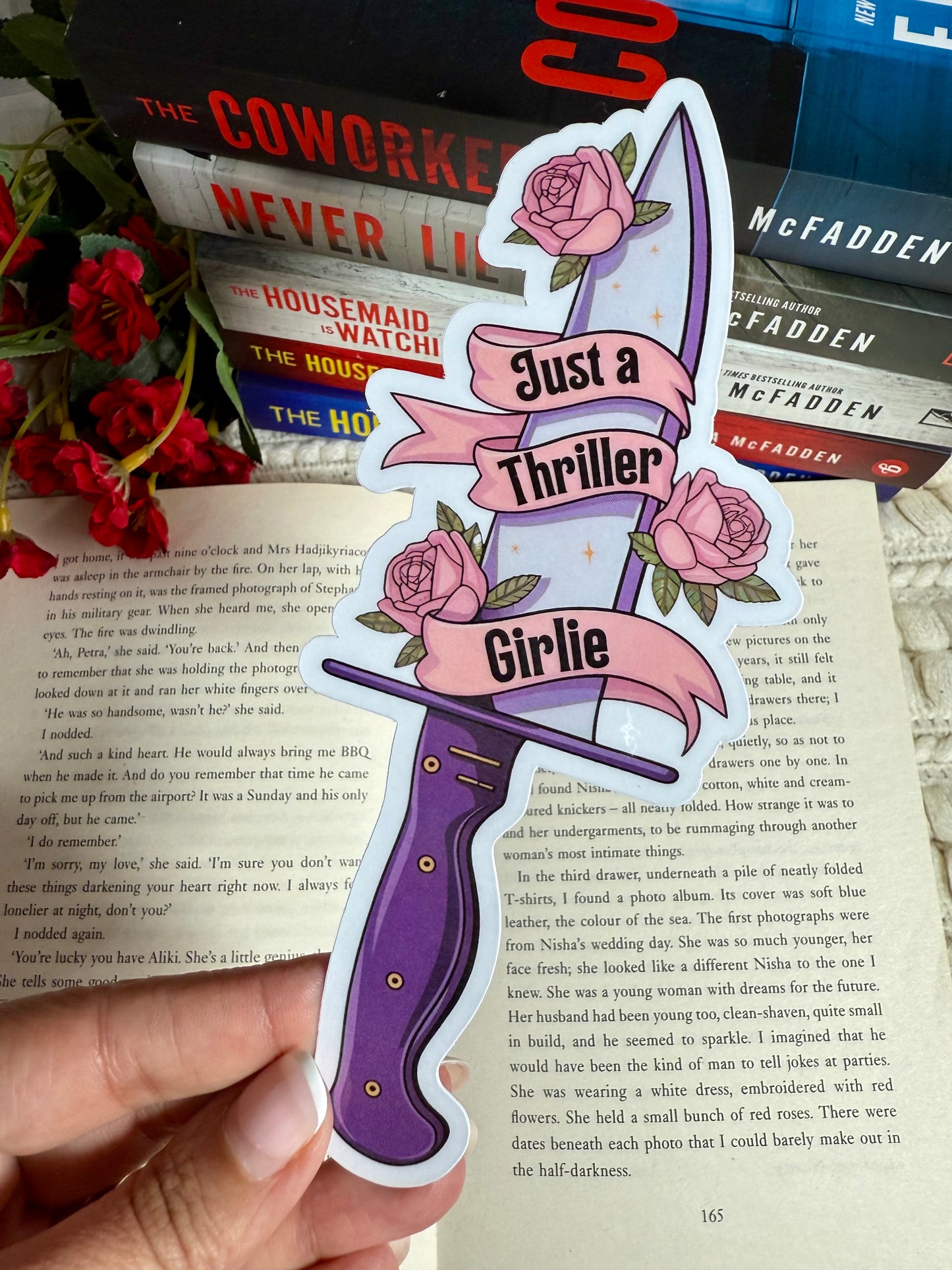 Just a Thriller Girlie Die Cut Bookmark