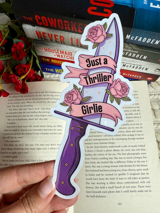 Just a Thriller Girlie Die Cut Bookmark